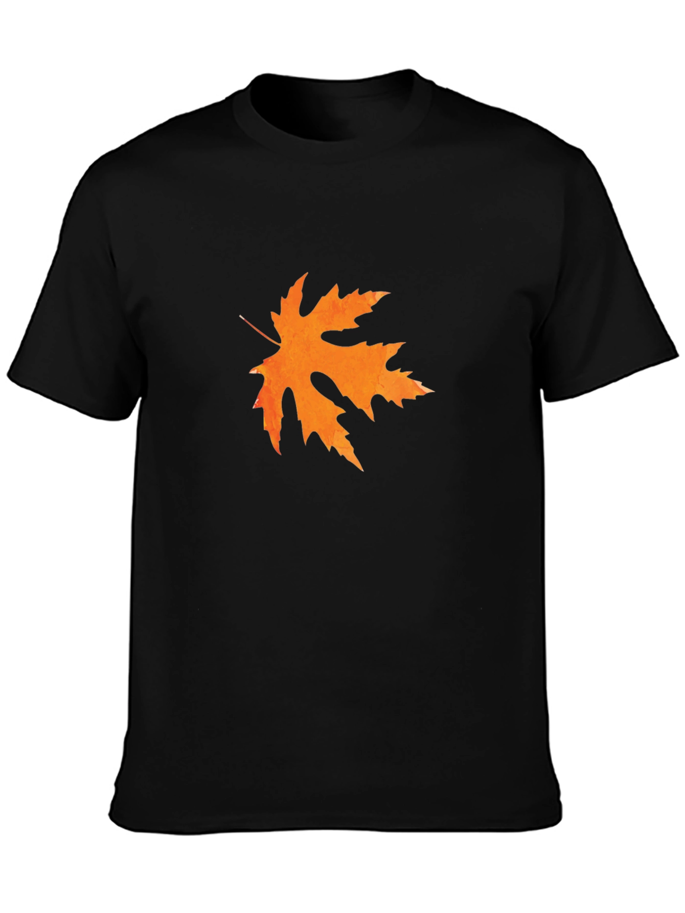 Autumn Leaf Graphic Tee - Black Casual Shirt