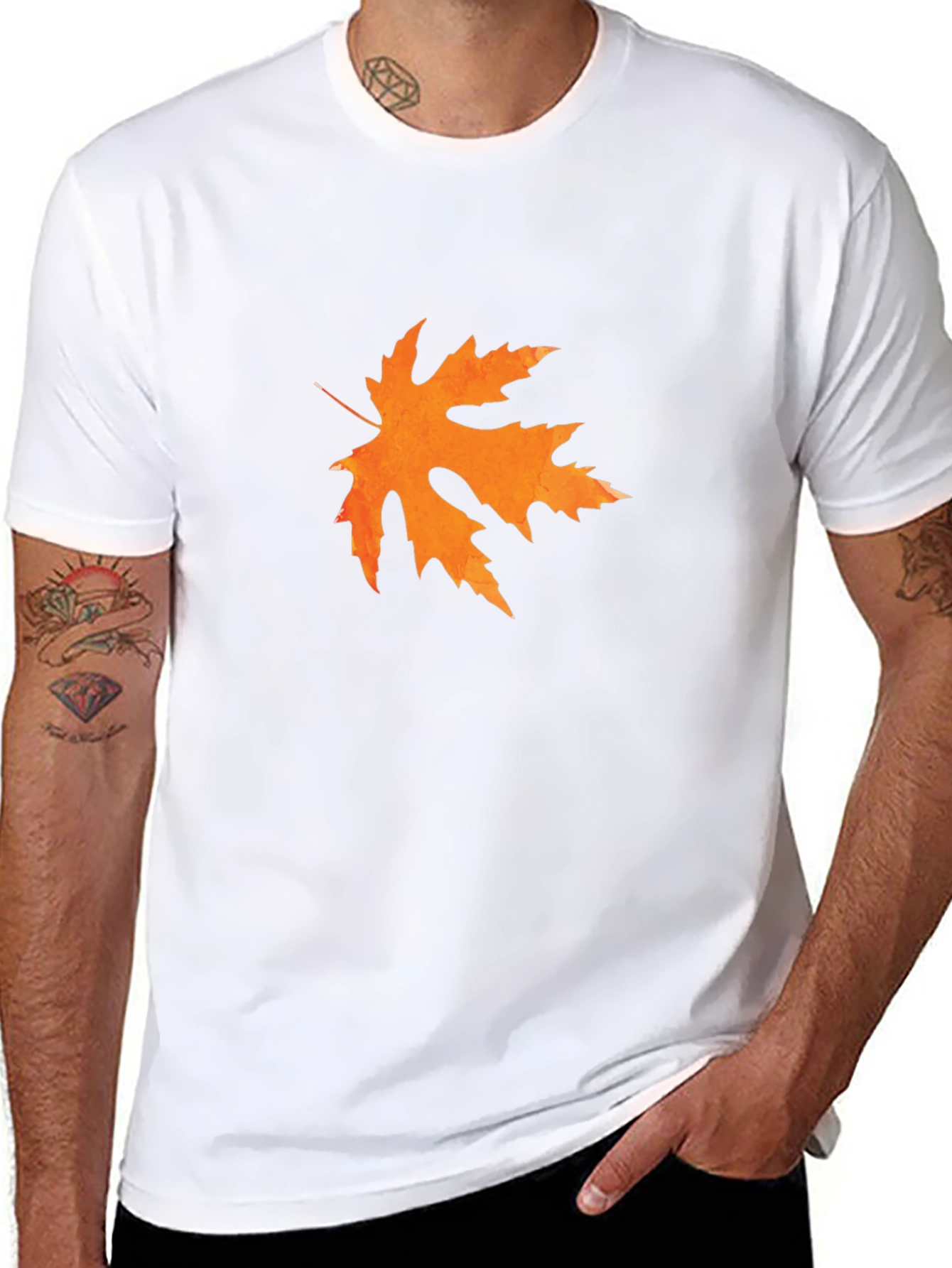 Autumn Leaf Graphic Tee - Black Casual Shirt