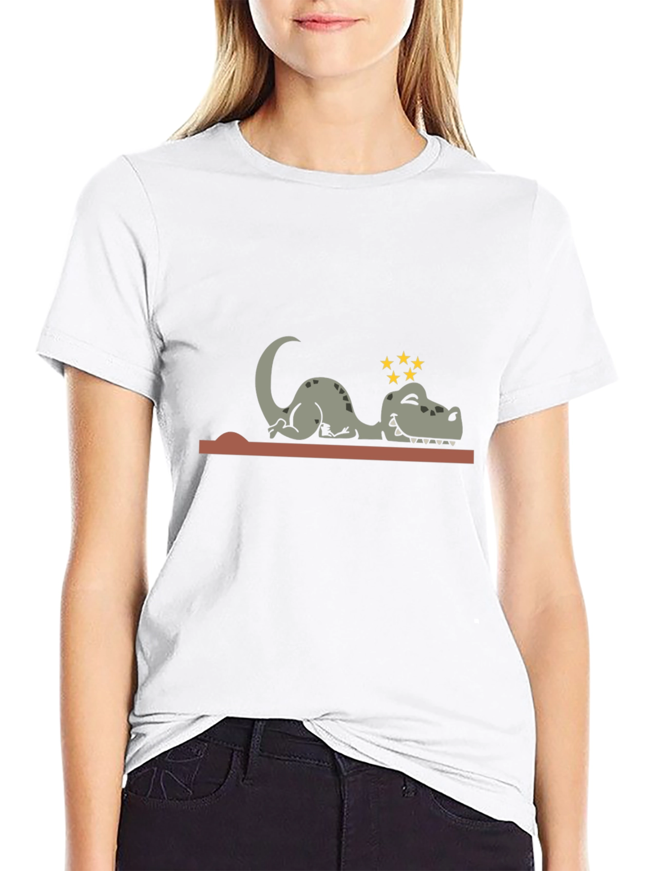 Knocked Out Dino Tee - Hilarious Cartoon T-Shirt