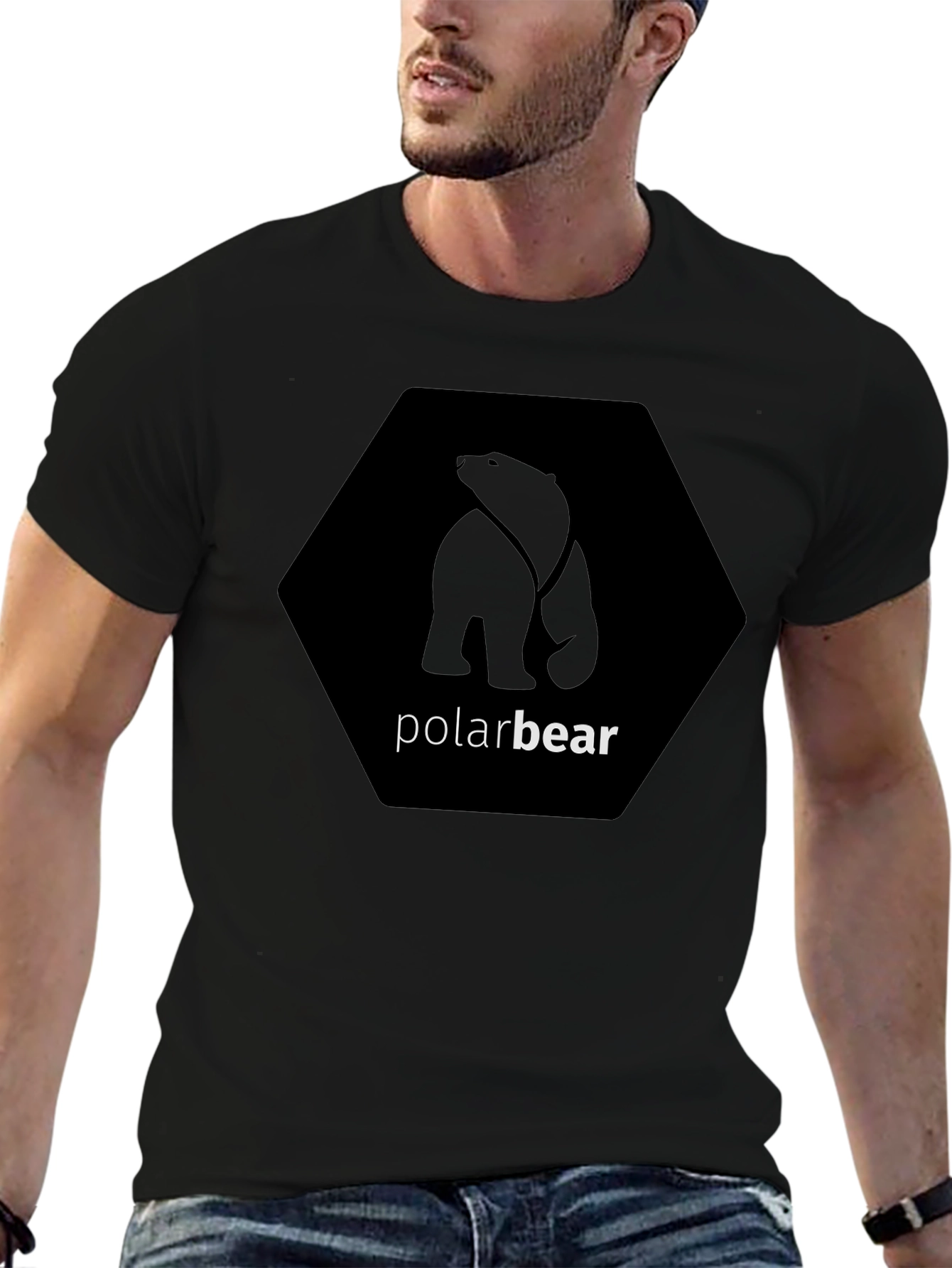 Black Polar Bear Graphic Tee - Modern Casual Style