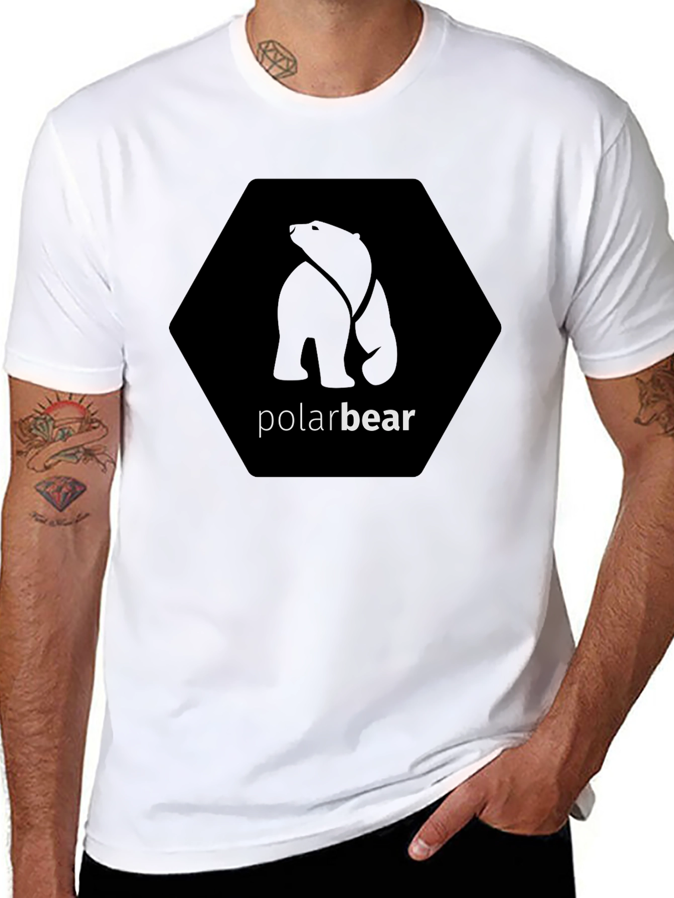 Black Polar Bear Graphic Tee - Modern Casual Style