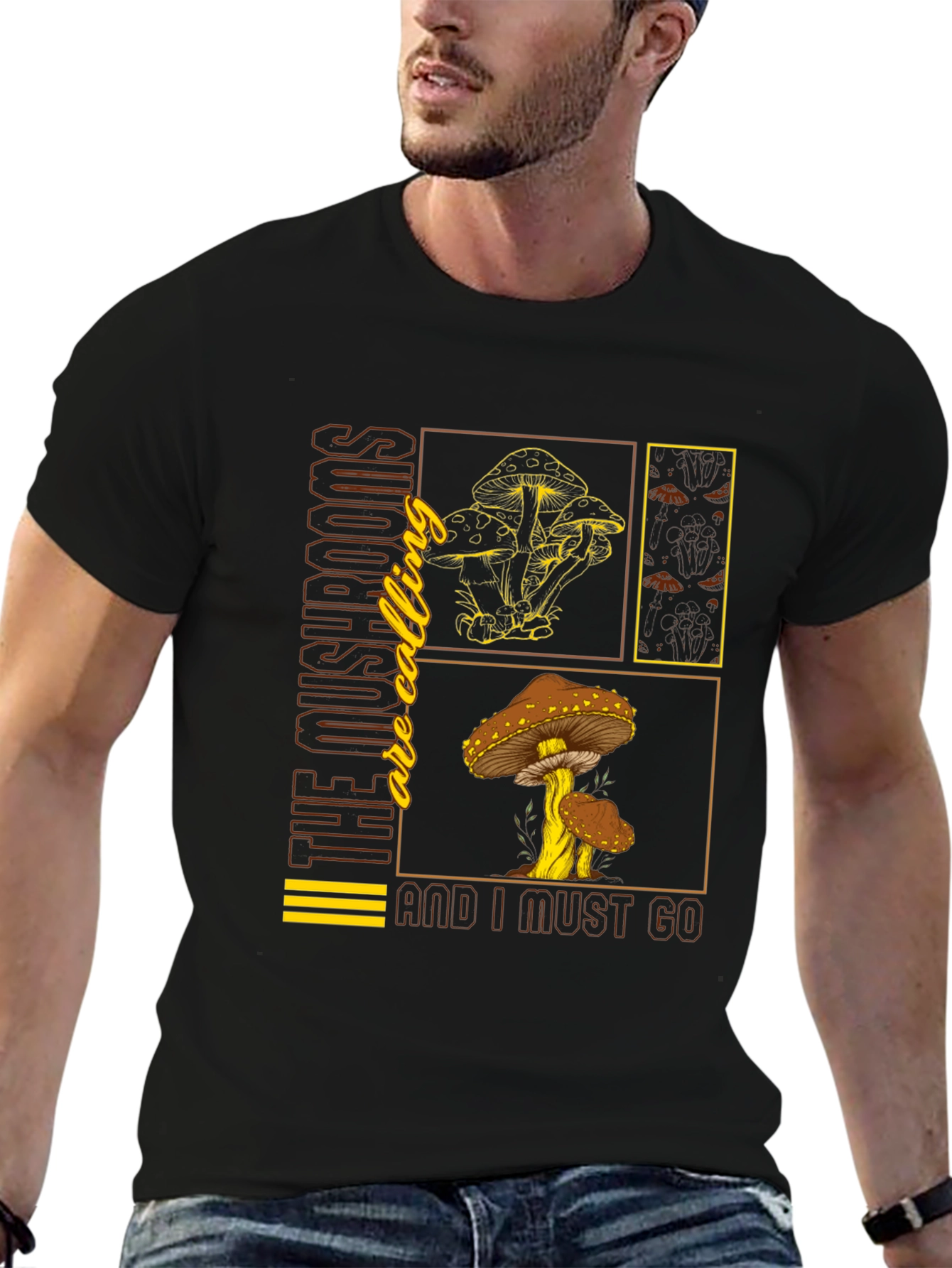 Mushroom Calling Graphic T-Shirt - Nature Lover Tee
