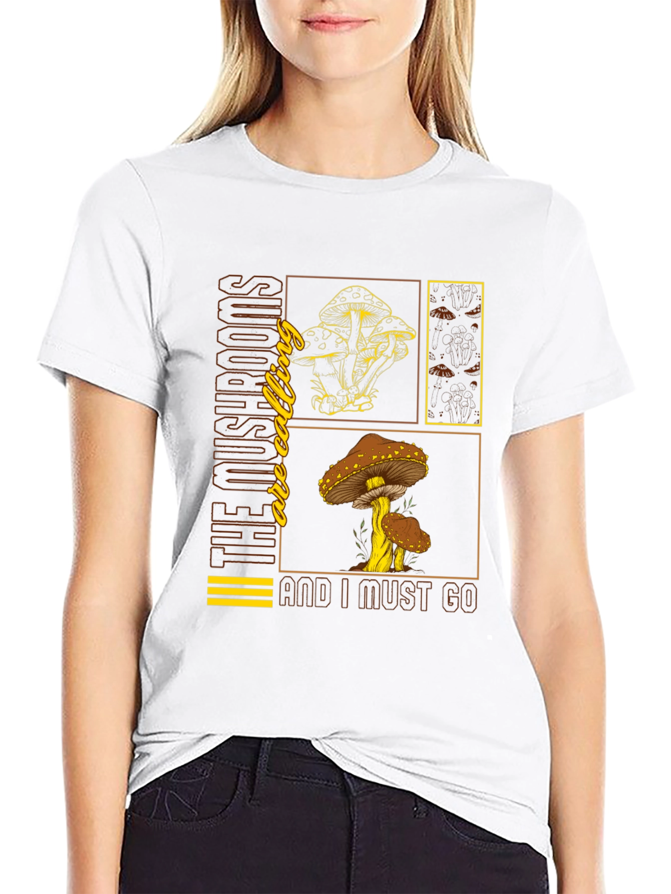 Mushroom Calling Graphic T-Shirt - Nature Lover Tee