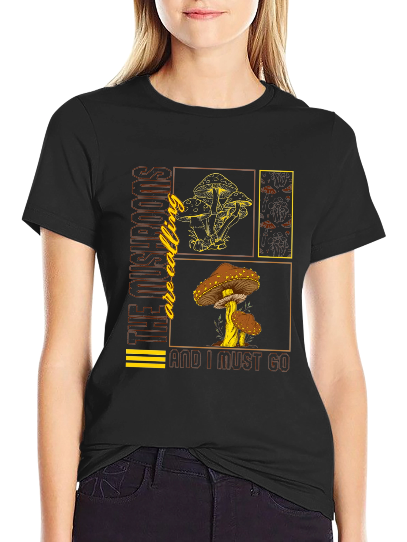 Mushroom Calling Graphic T-Shirt - Nature Lover Tee