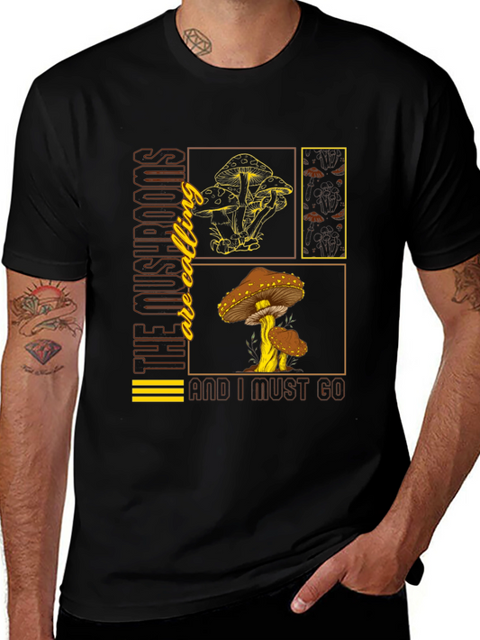 Mushroom Calling Graphic T-Shirt - Nature Lover Tee