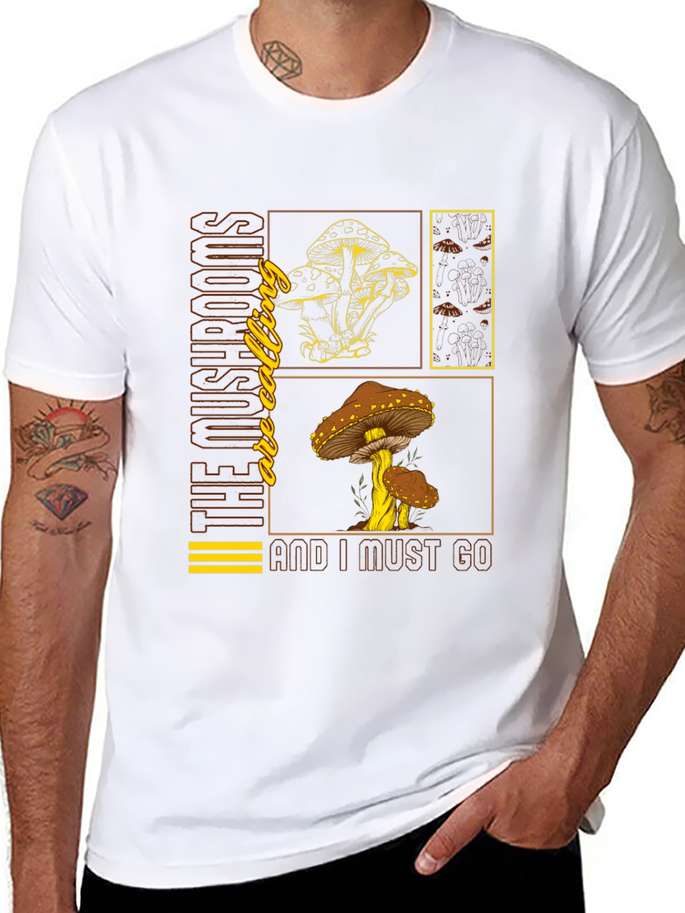 Mushroom Calling Graphic T-Shirt - Nature Lover Tee