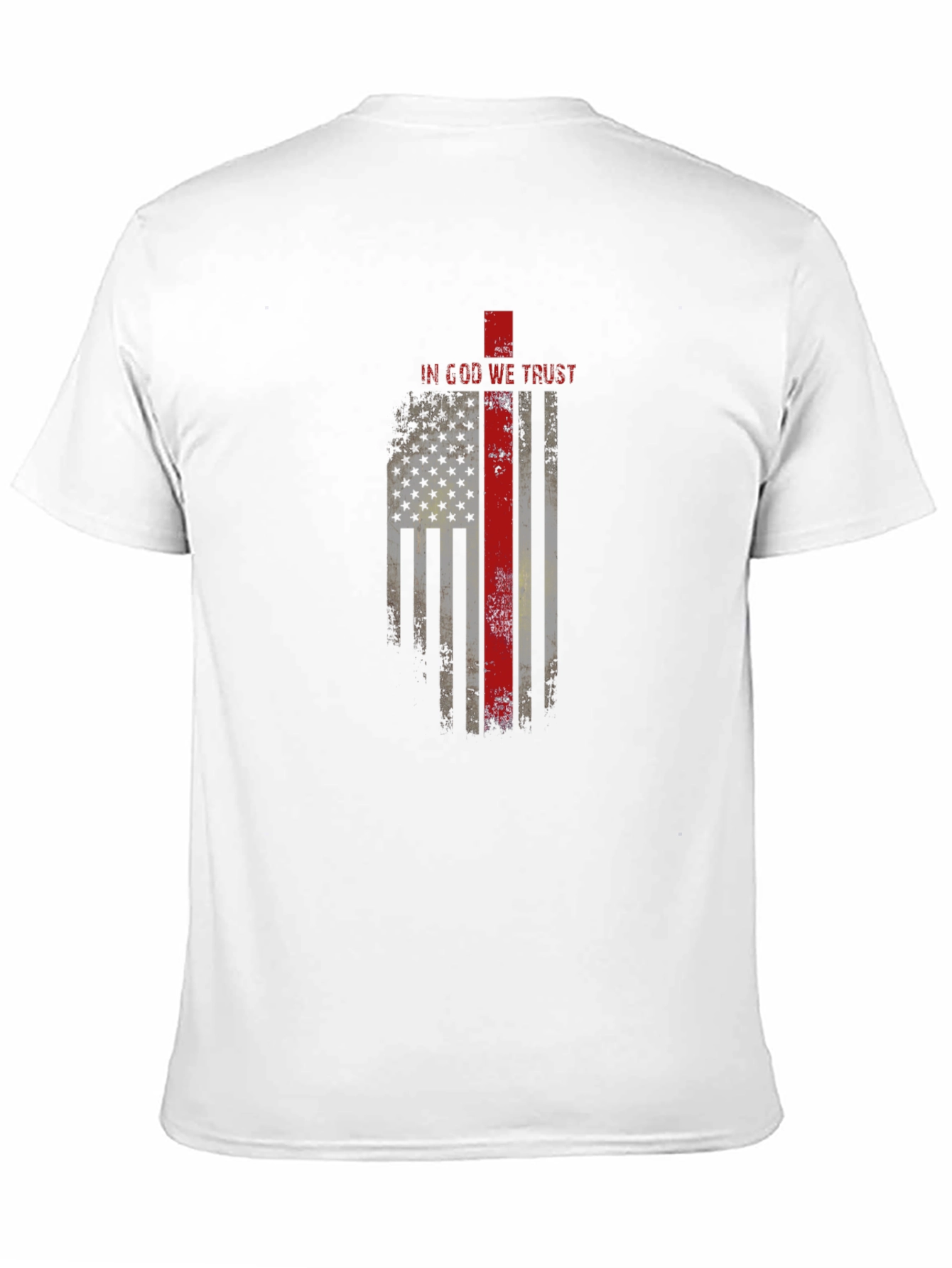 In God We Trust Firefighter Flag Graphic T-Shirt
