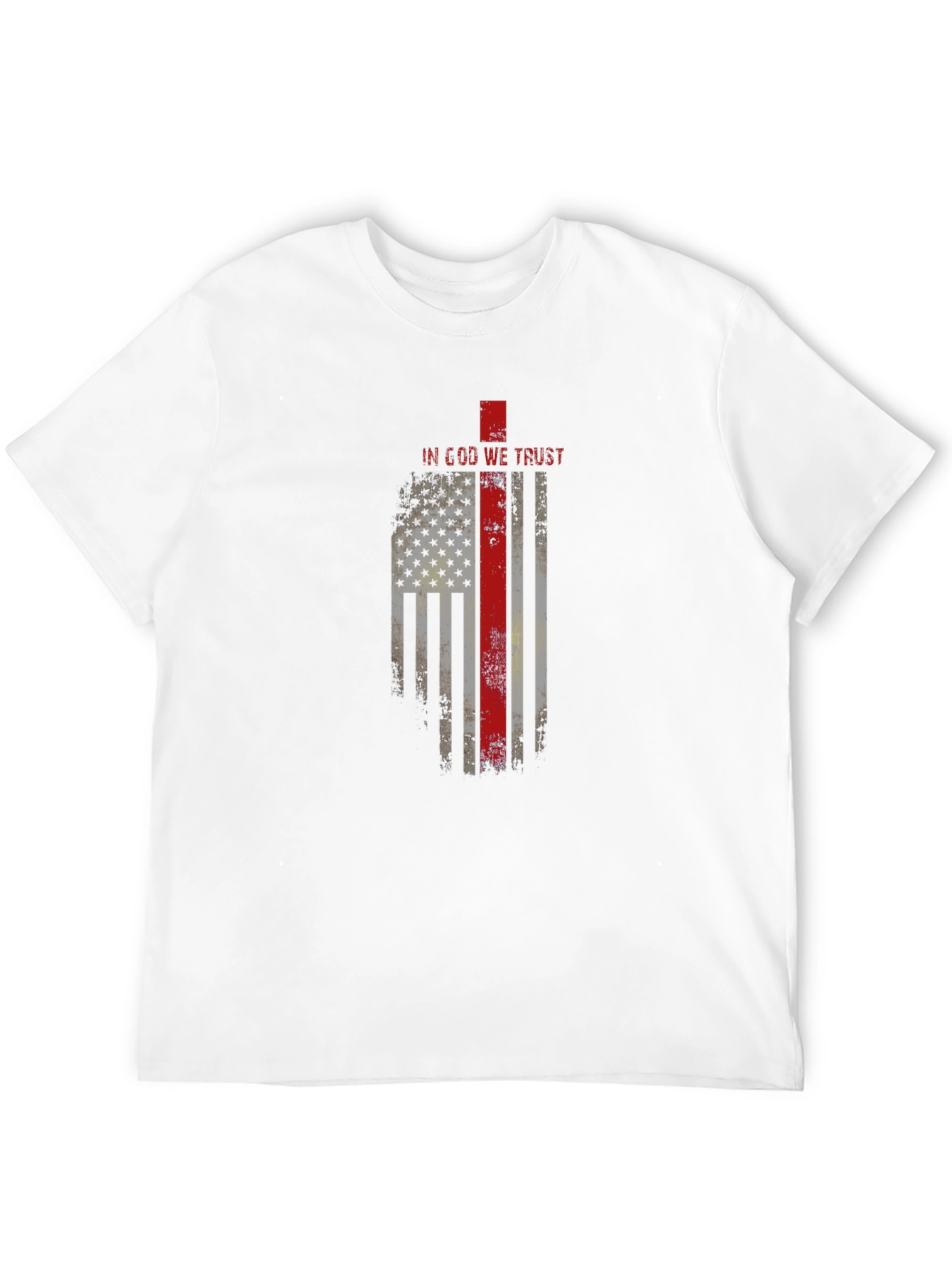 In God We Trust Firefighter Flag Graphic T-Shirt