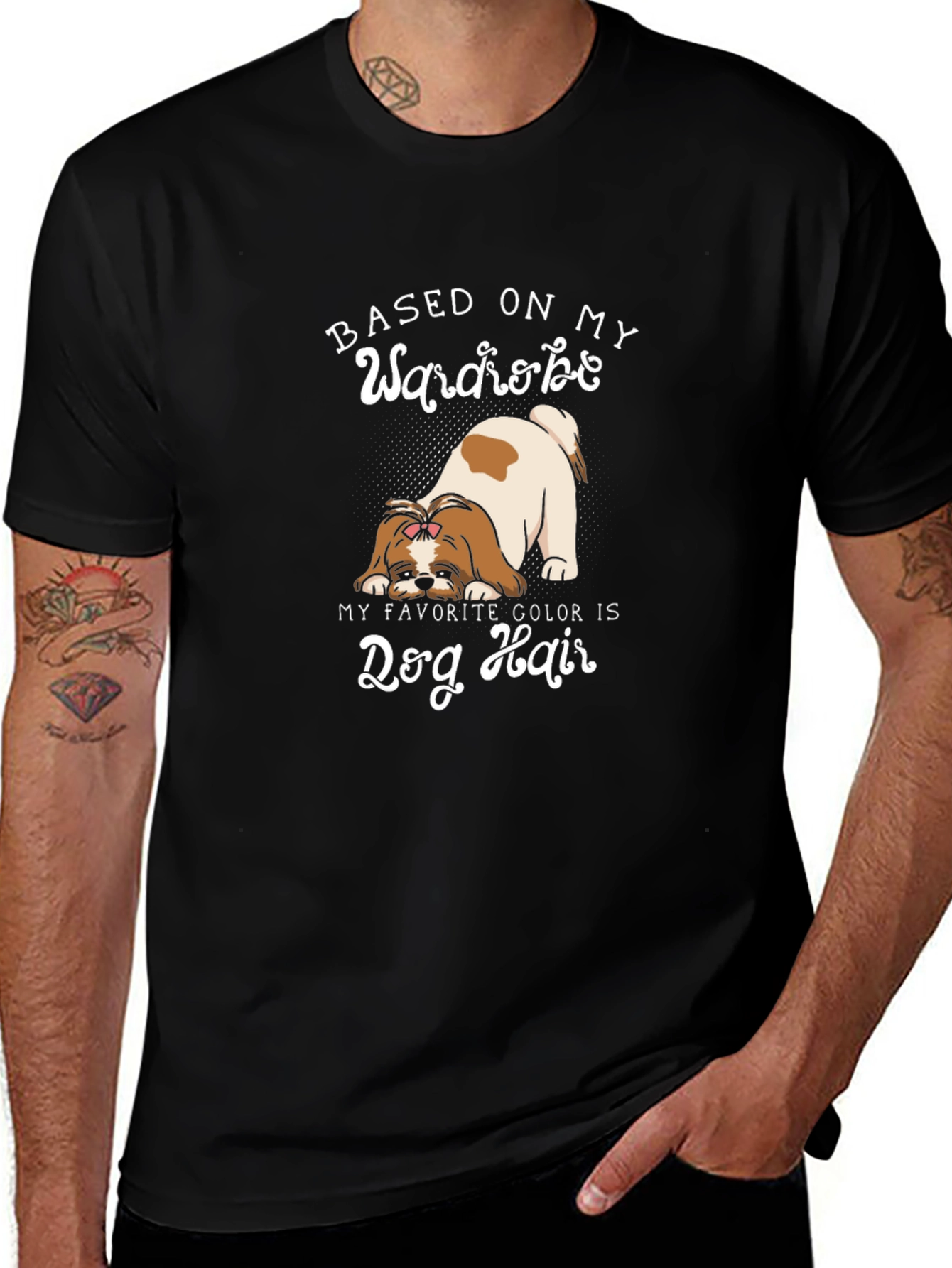 Dog Hair Wardrobe Black T-Shirt