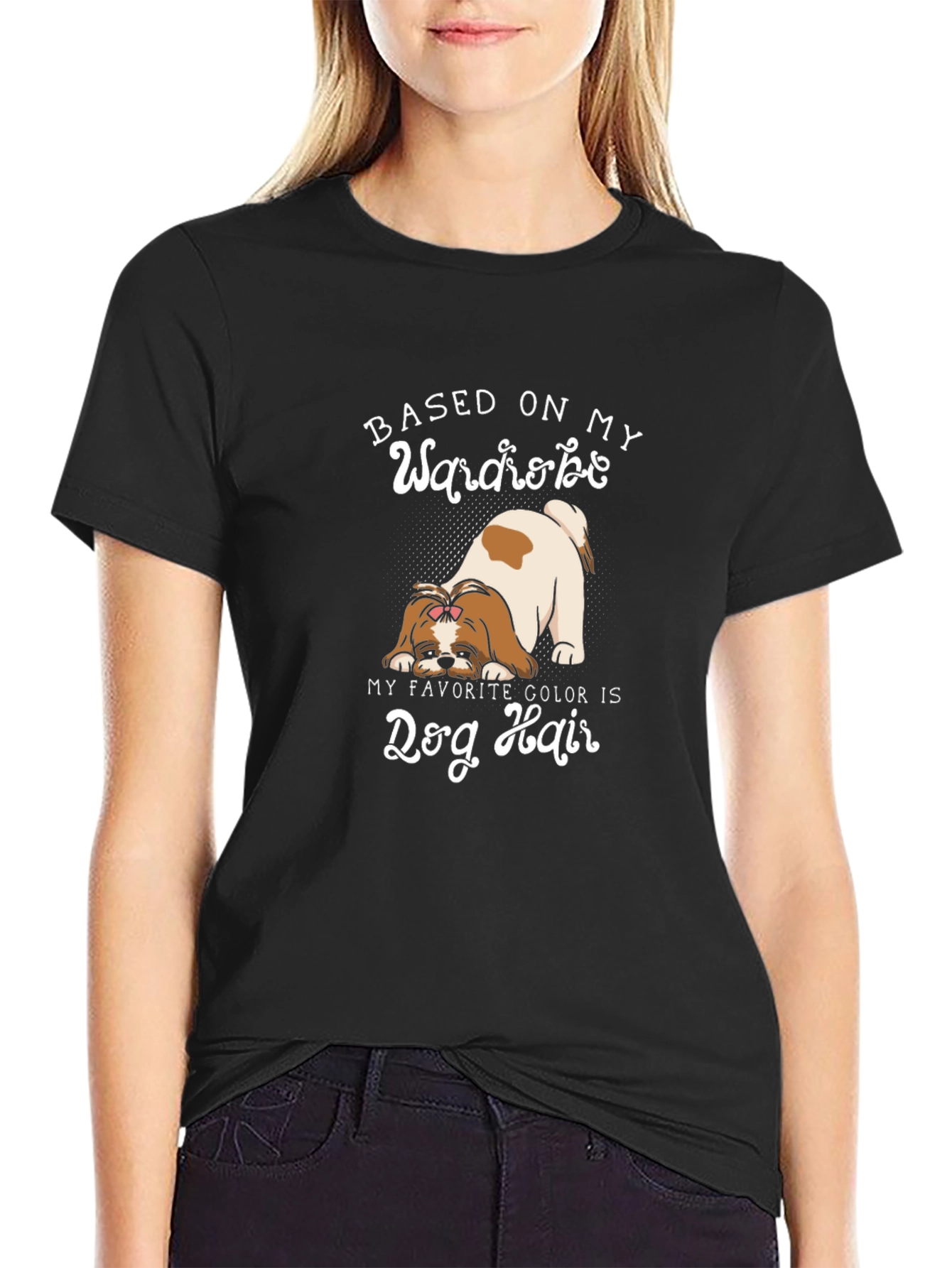 Dog Hair Wardrobe Black T-Shirt