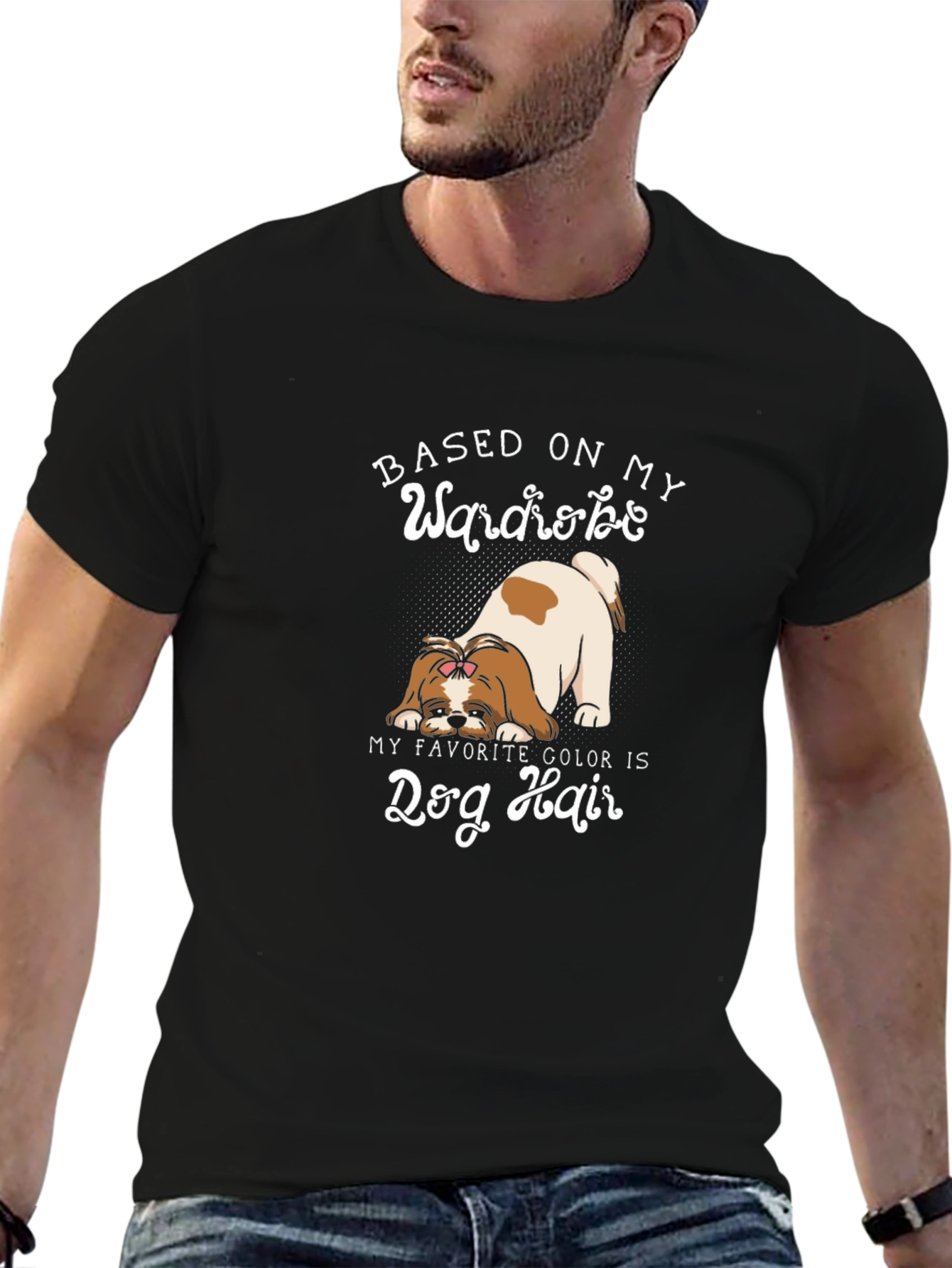 Dog Hair Wardrobe Black T-Shirt