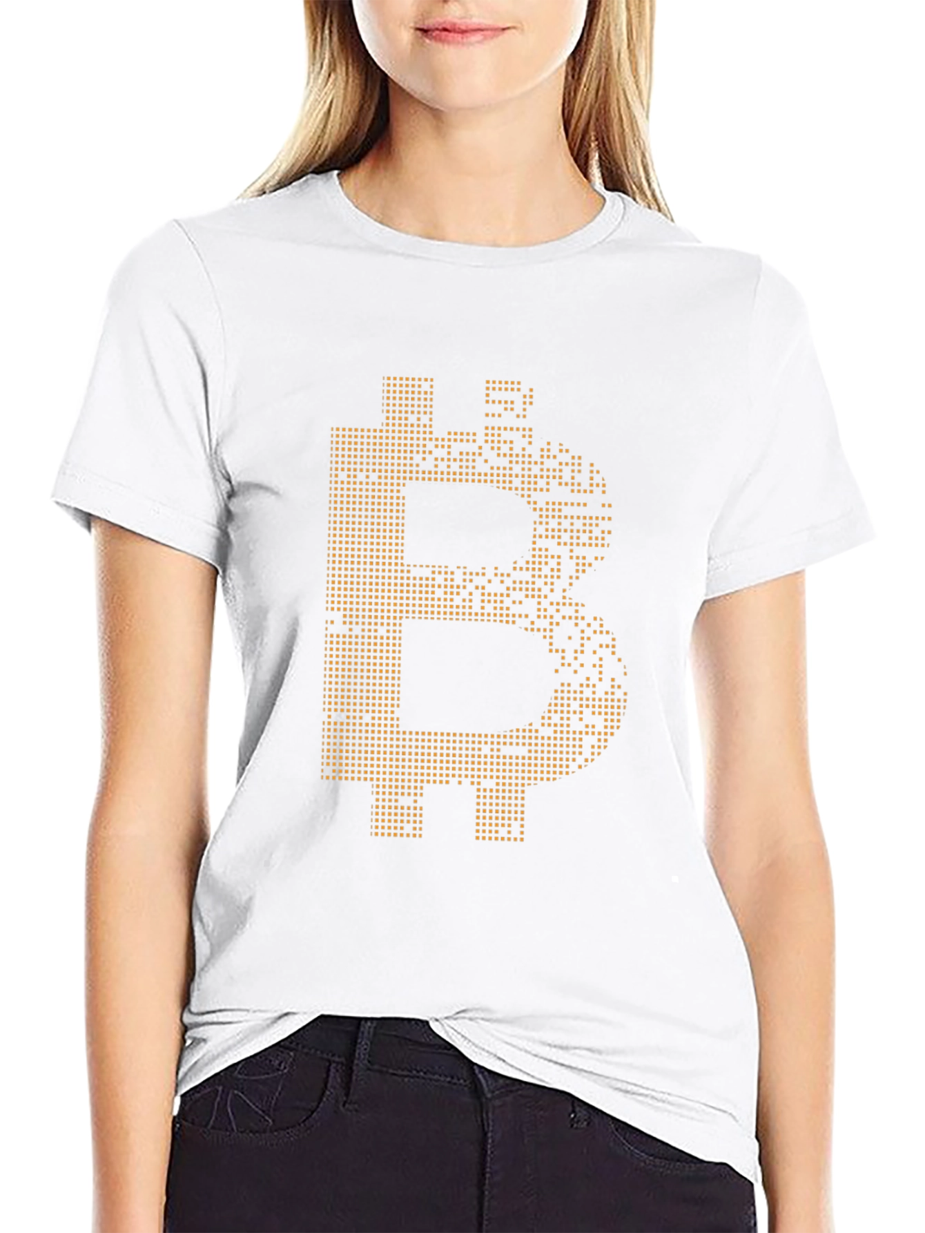 Bitcoin Pixel Art Tee - Crypto Currency Enthusiast Shirt