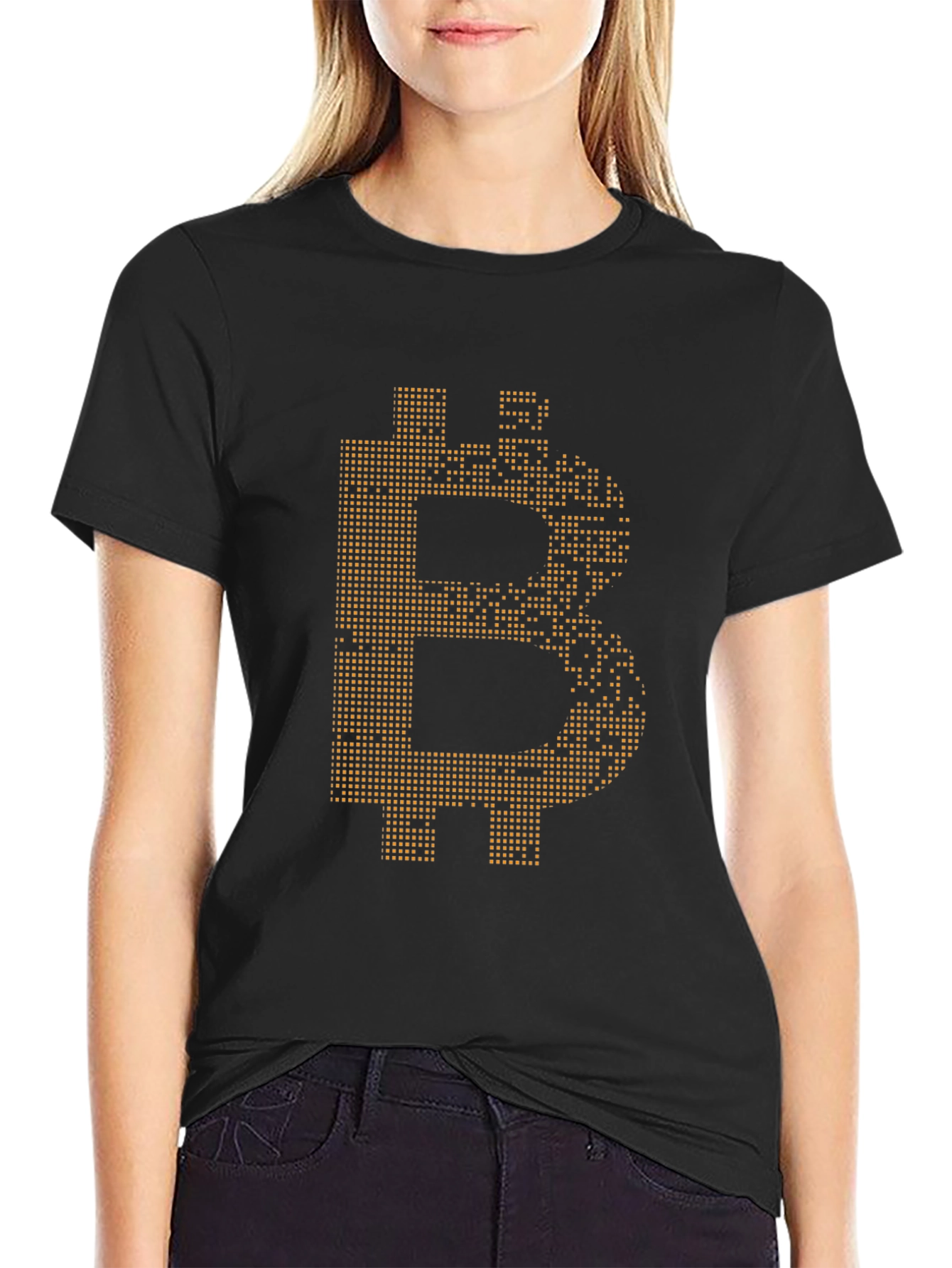 Bitcoin Pixel Art Tee - Crypto Currency Enthusiast Shirt