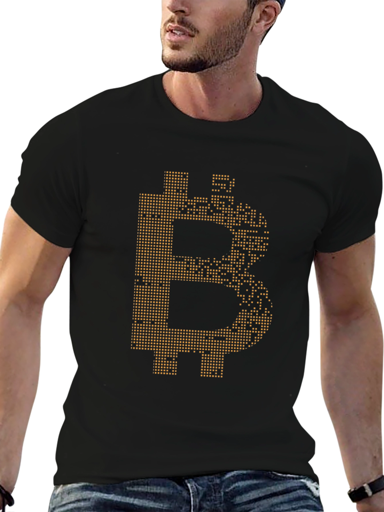 Bitcoin Pixel Art Tee - Crypto Currency Enthusiast Shirt