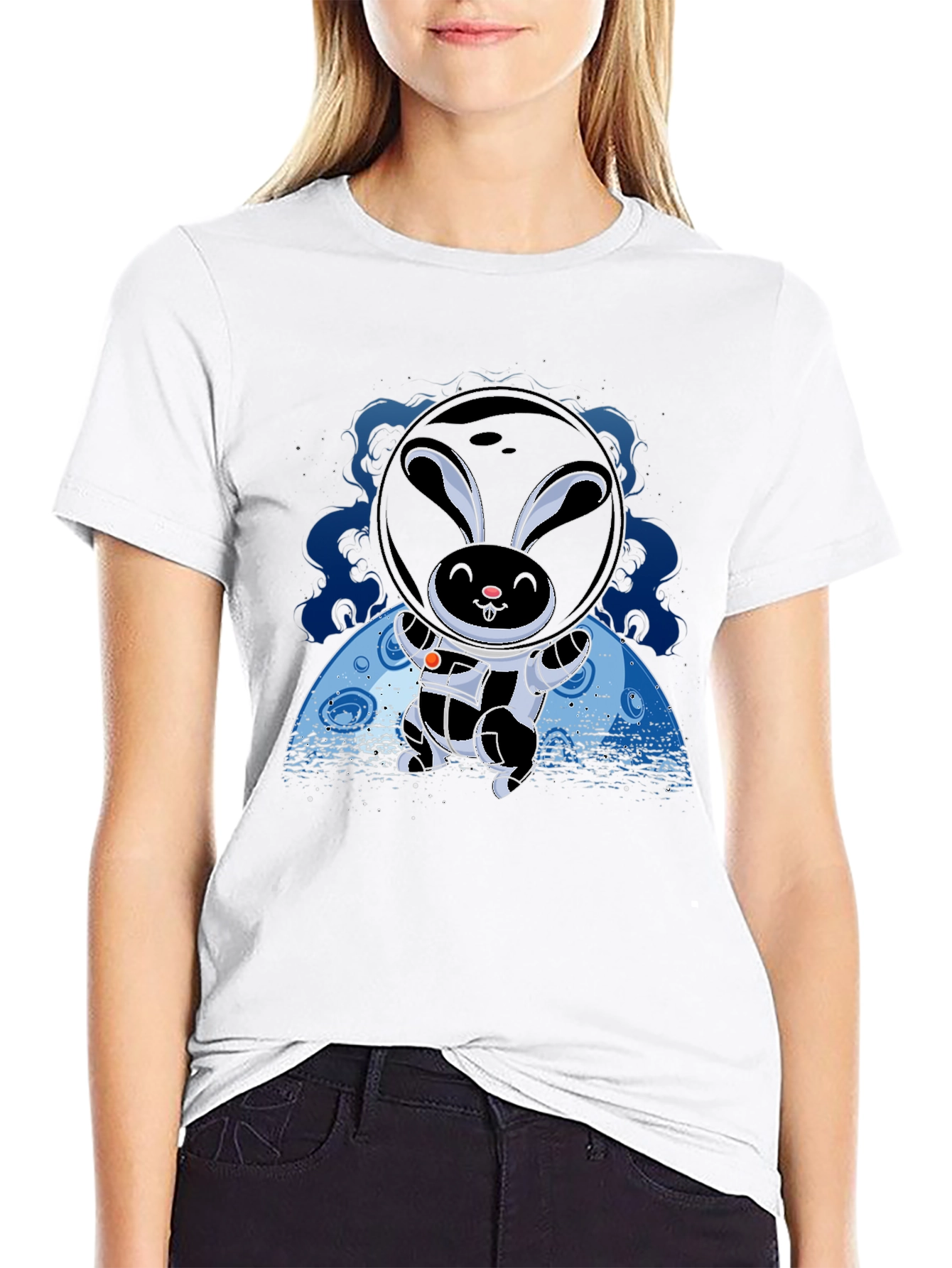 Astronaut Bunny T-Shirt - Space Rabbit Graphic Tee