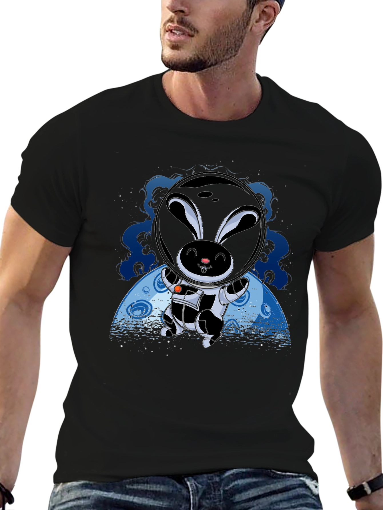 Astronaut Bunny T-Shirt - Space Rabbit Graphic Tee
