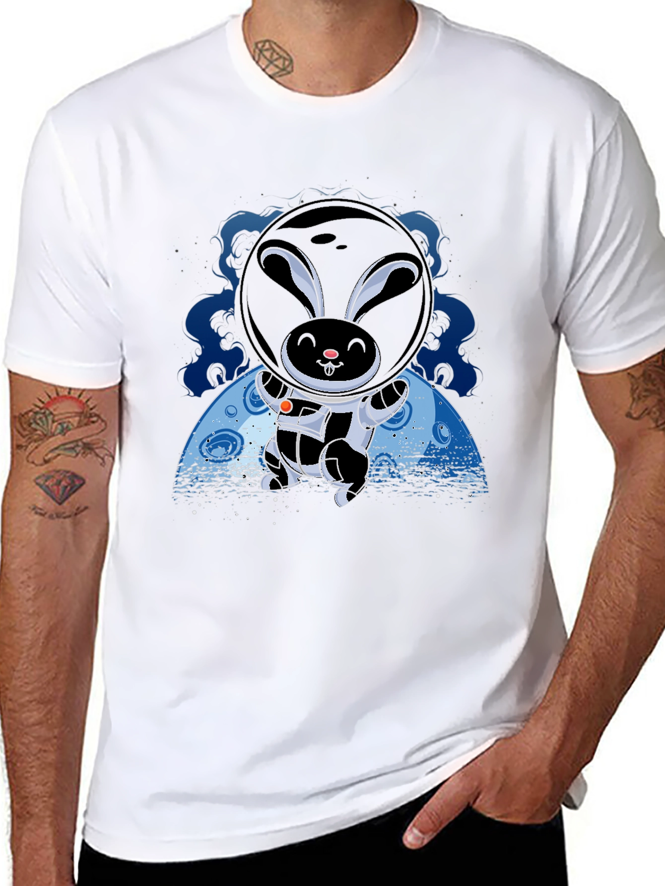 Astronaut Bunny T-Shirt - Space Rabbit Graphic Tee
