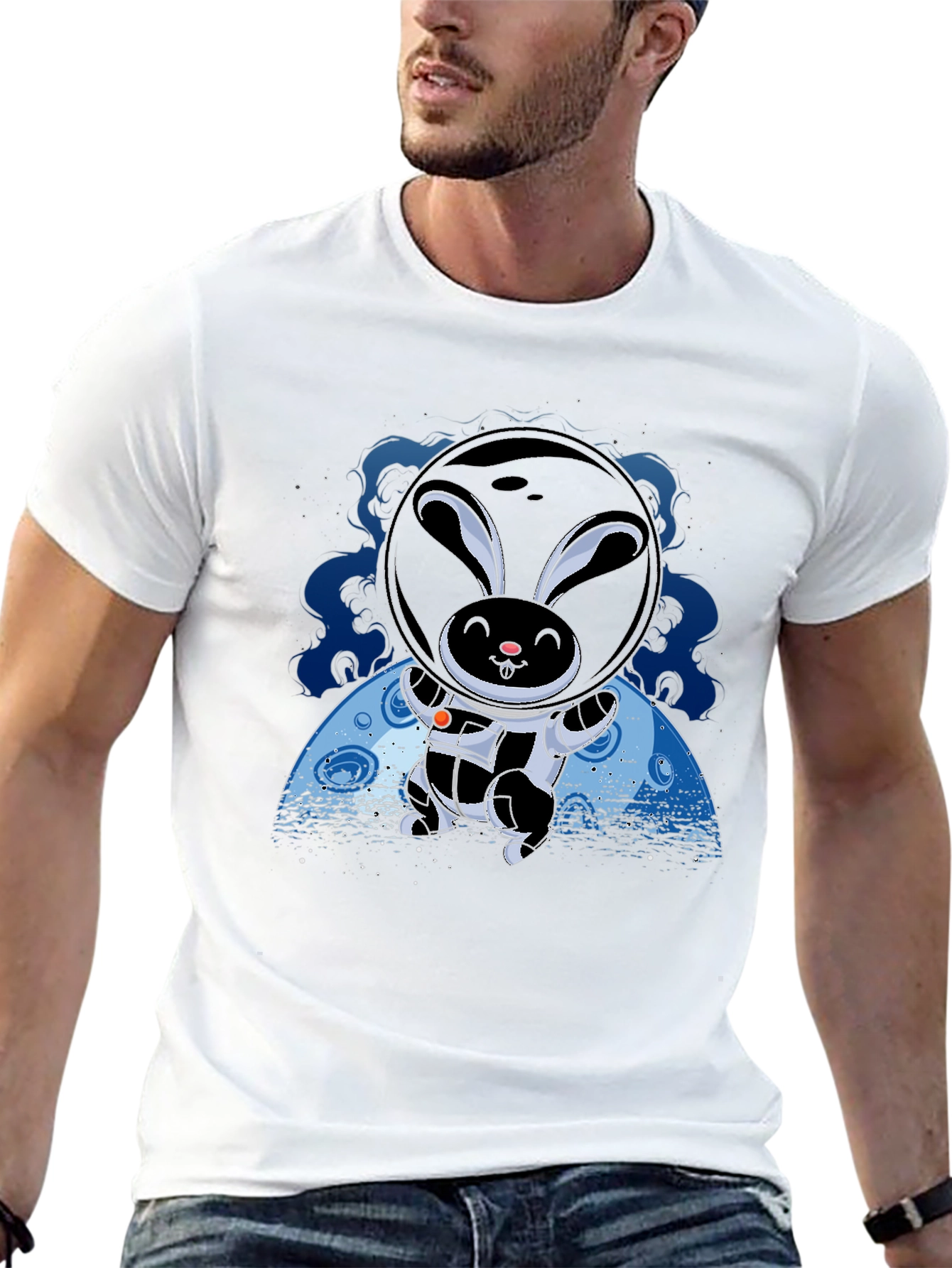 Astronaut Bunny T-Shirt - Space Rabbit Graphic Tee