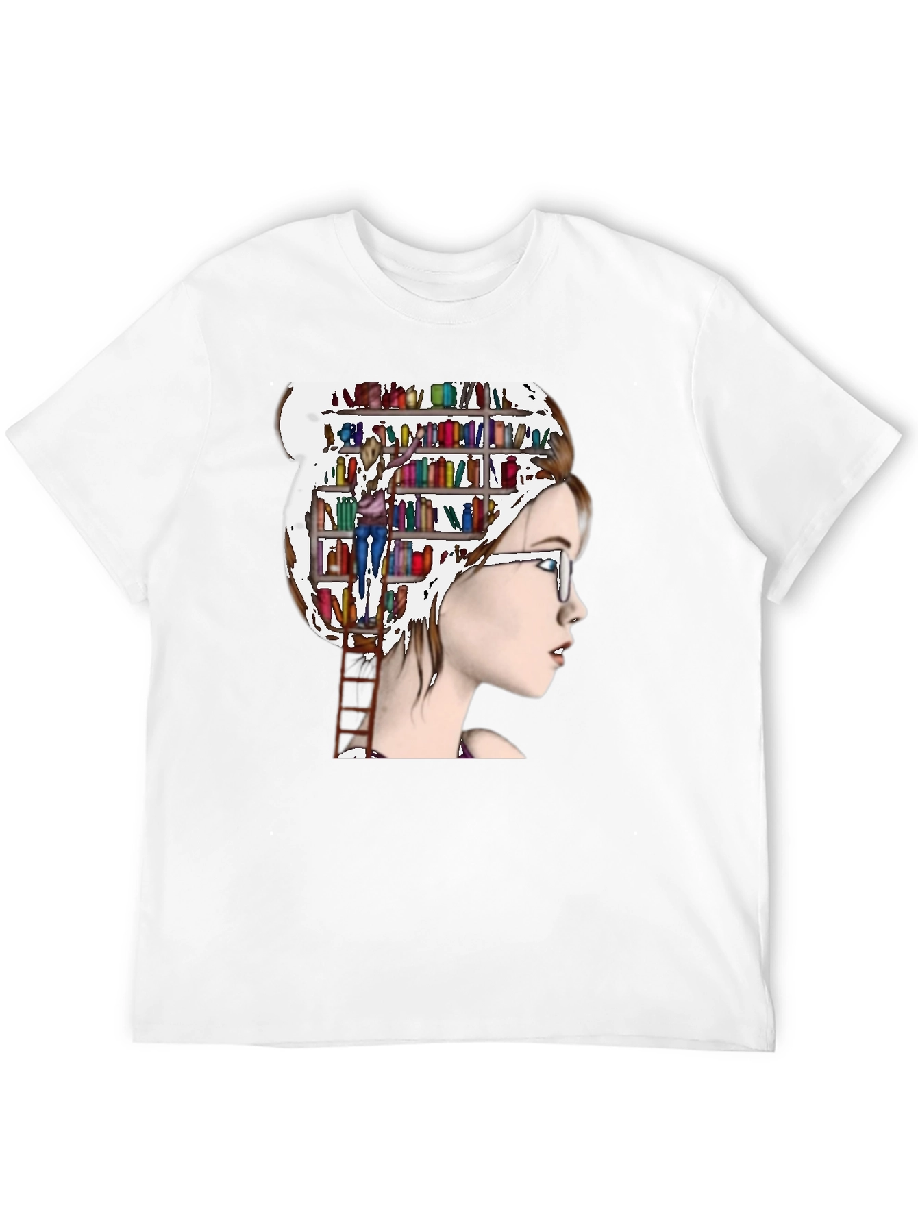 Book Lover T-Shirt - Womans Mind Library Design