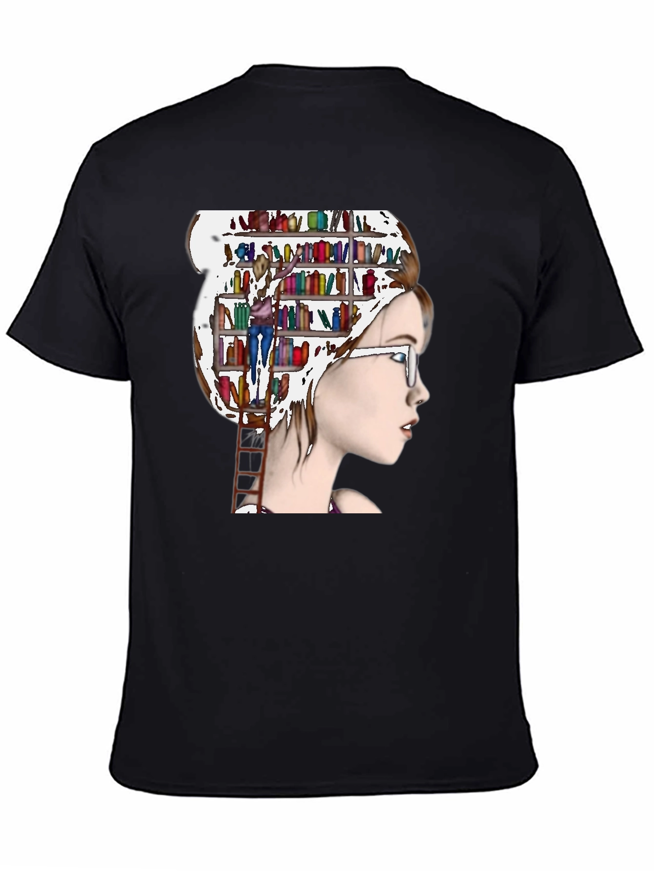 Book Lover T-Shirt - Womans Mind Library Design