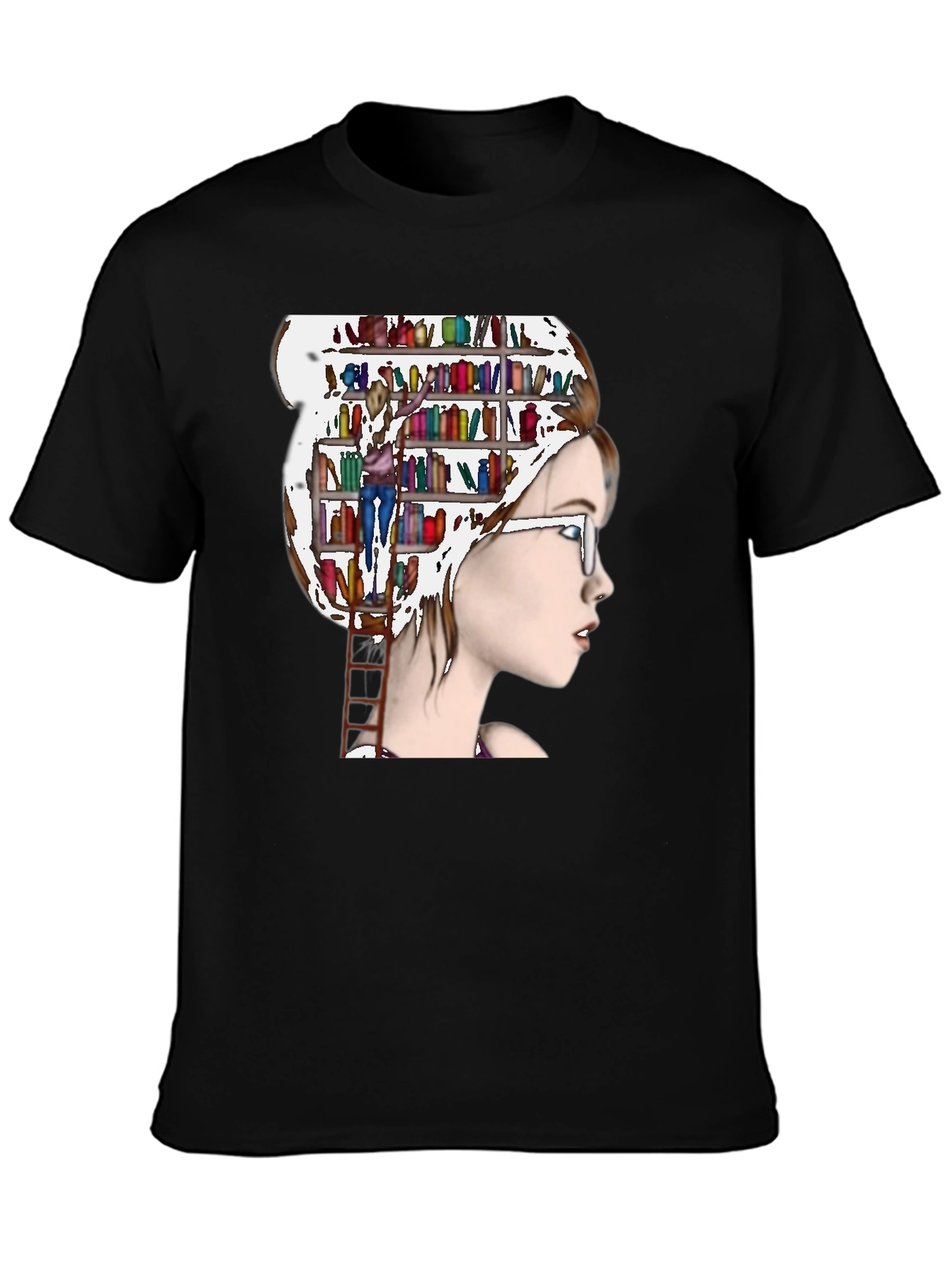 Book Lover T-Shirt - Womans Mind Library Design