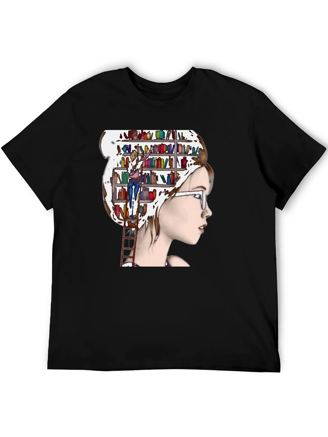 Book Lover T-Shirt - Womans Mind Library Design