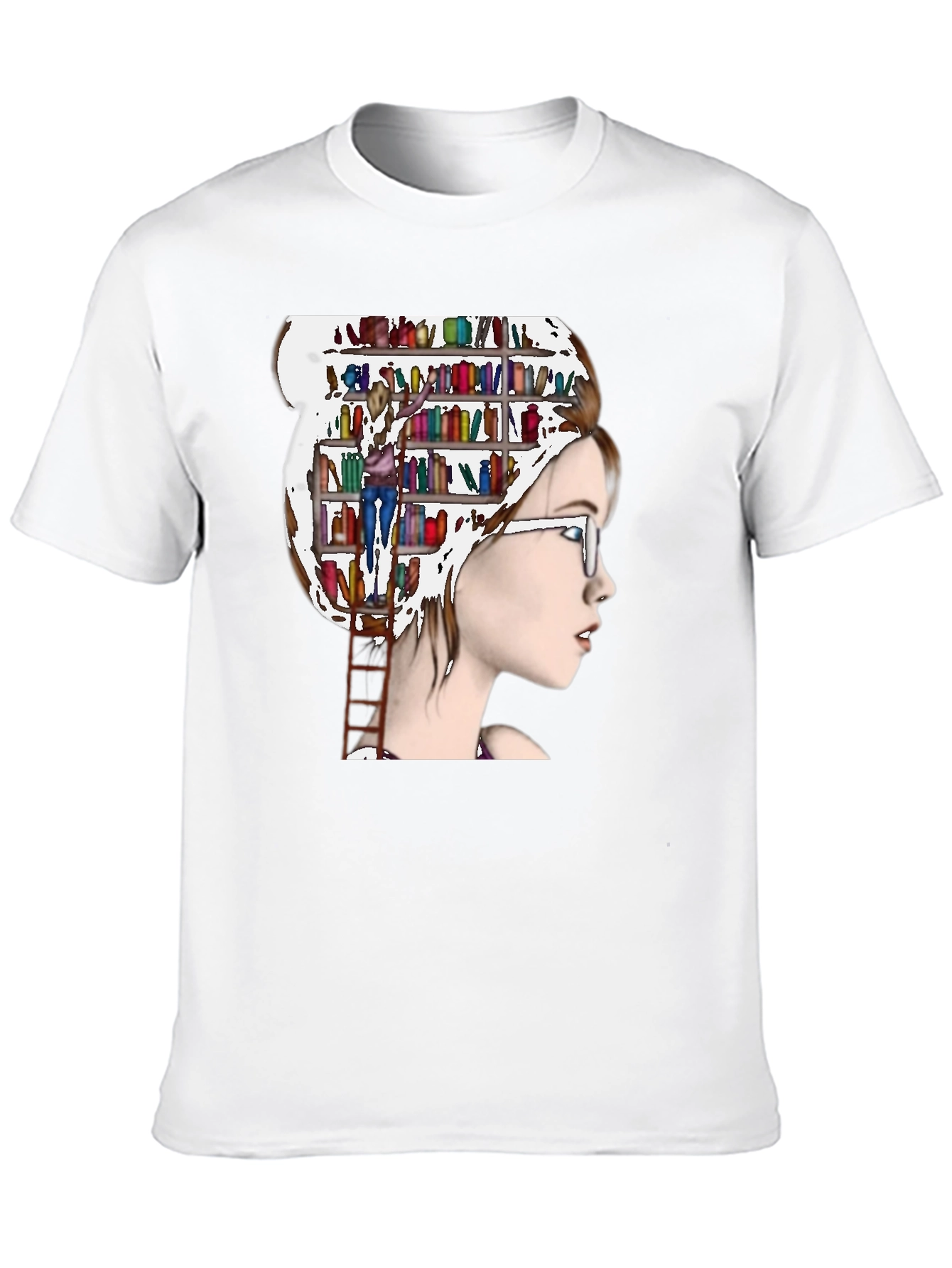 Book Lover T-Shirt - Womans Mind Library Design