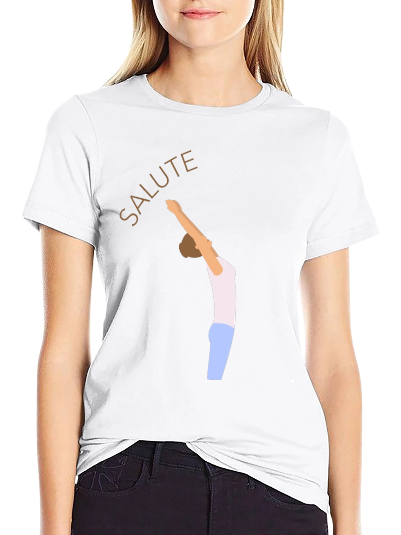 Salute Yoga Pose Black T-Shirt