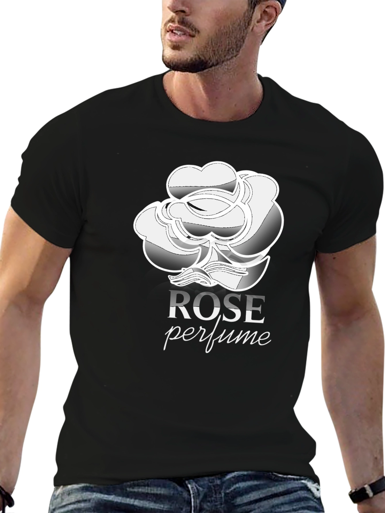 Rose Perfume Black T-Shirt