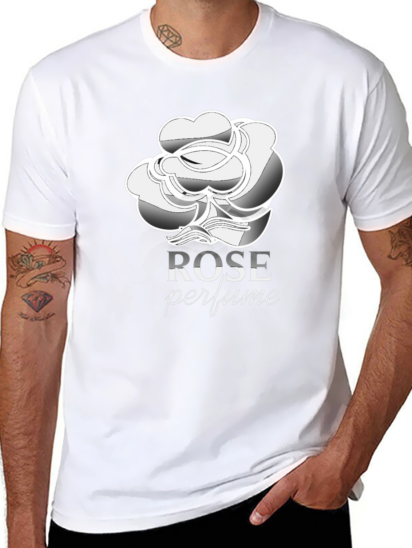 Rose Perfume Black T-Shirt