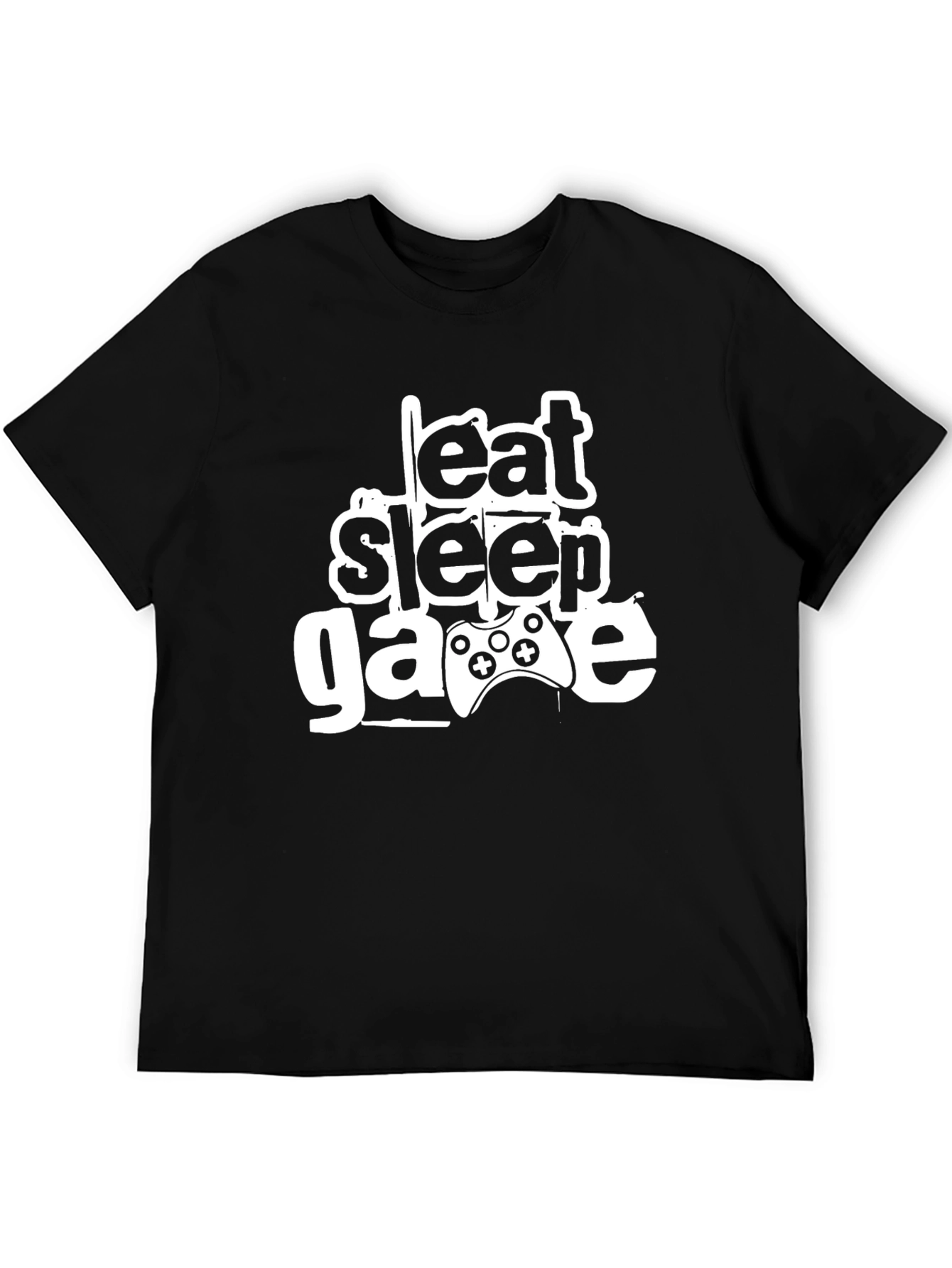 Eat Sleep Game Black T-Shirt Gamer Design