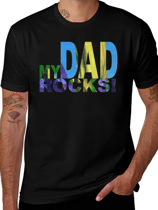 My Dad Rocks! Graphic Tee - Mens Black T-Shirt
