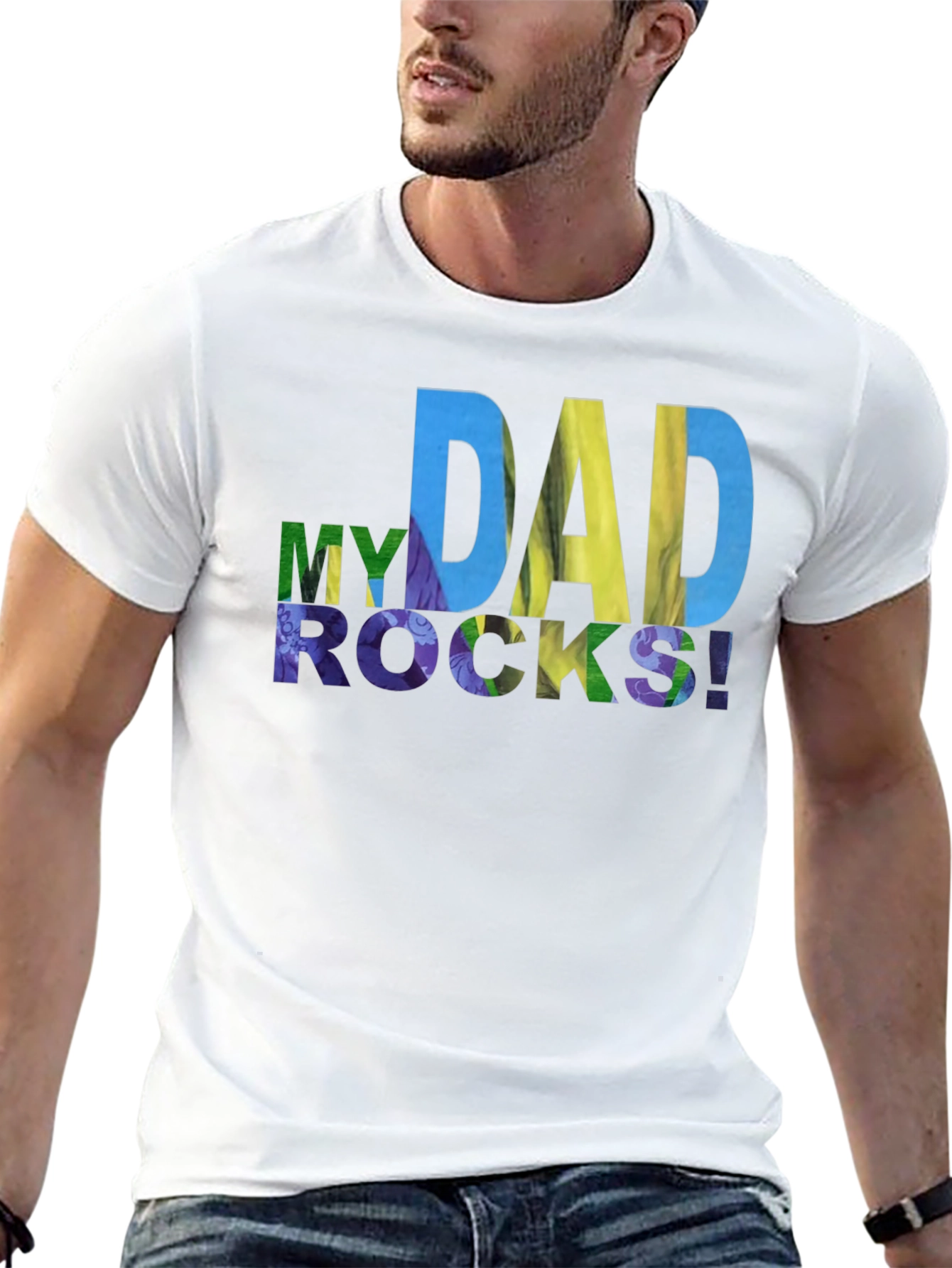 My Dad Rocks! Graphic Tee - Mens Black T-Shirt