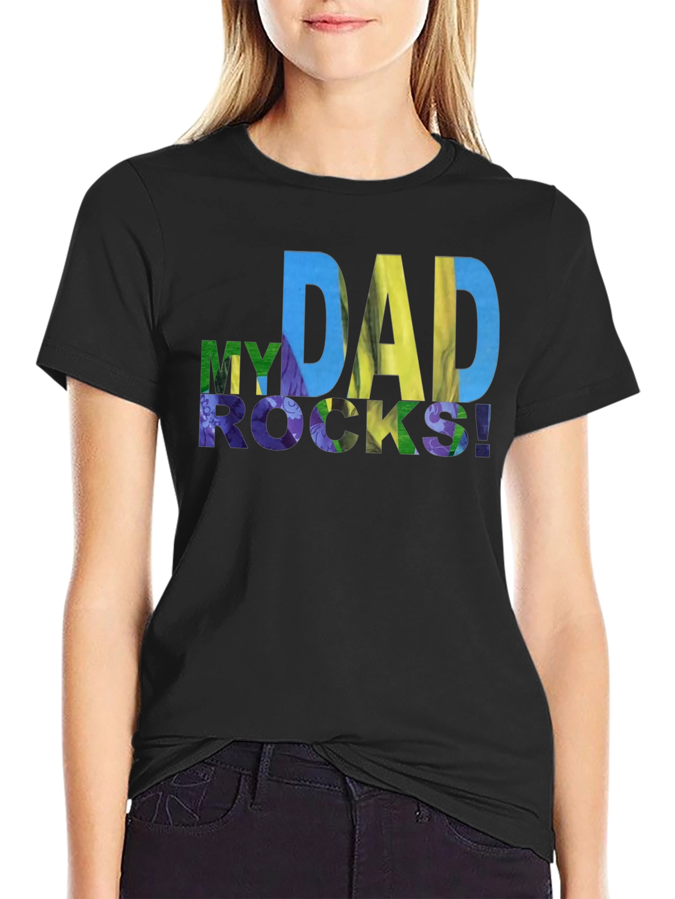 My Dad Rocks! Graphic Tee - Mens Black T-Shirt
