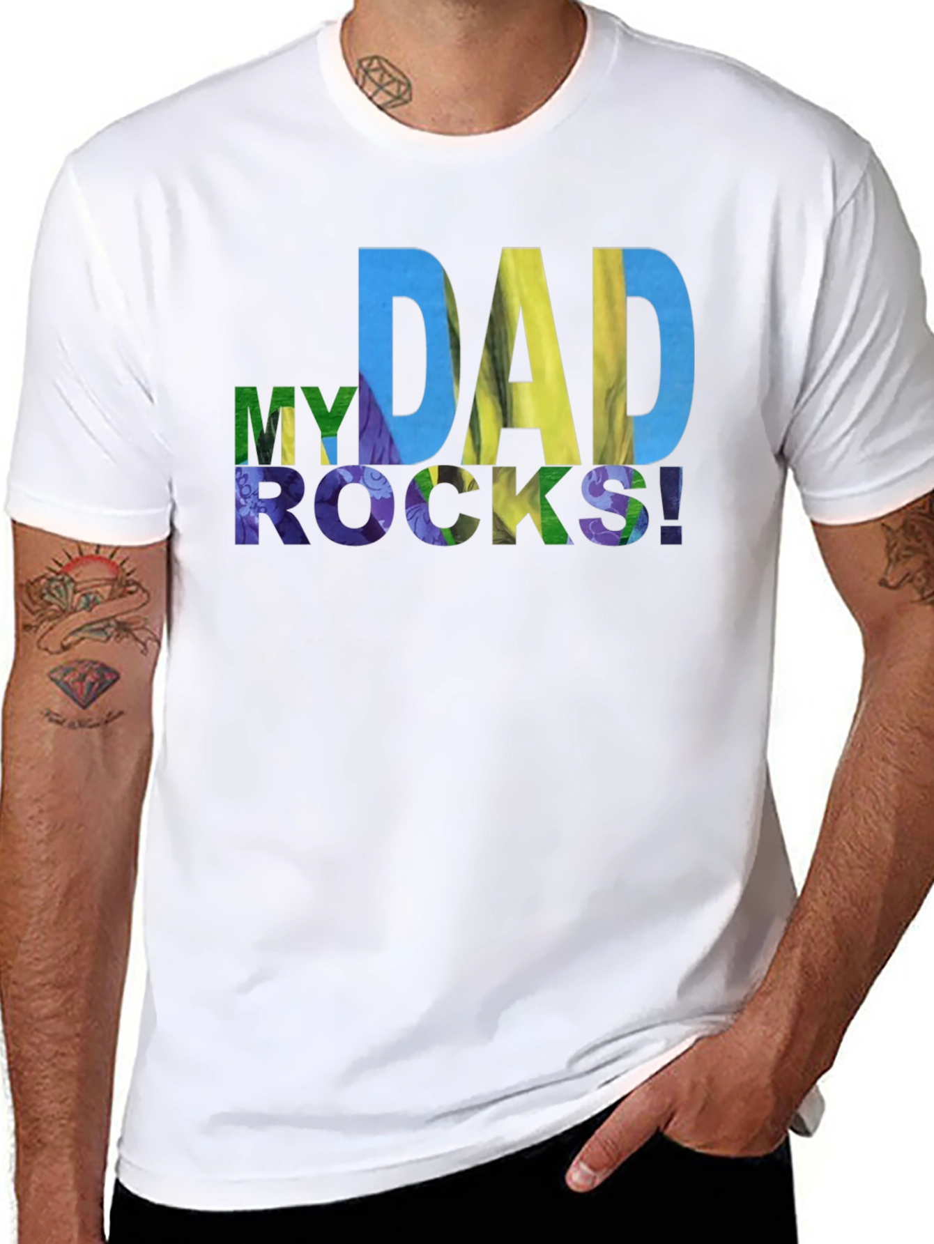 My Dad Rocks! Graphic Tee - Mens Black T-Shirt