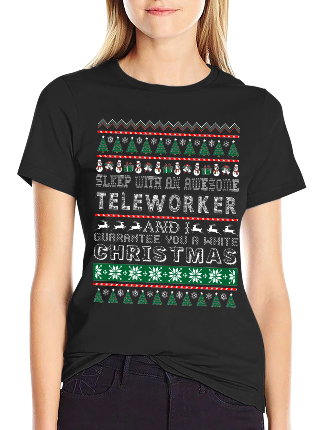 Awesome Teleworker Ugly Christmas T-Shirt
