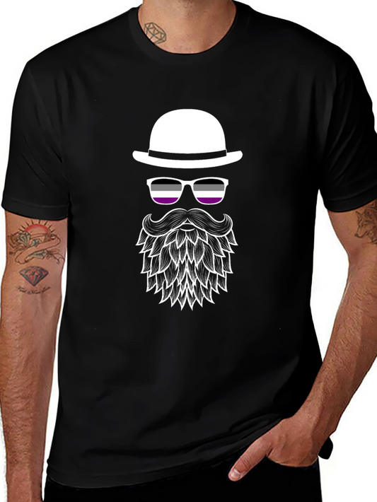 Asexual Pride Bowler Hat & Beard T-Shirt