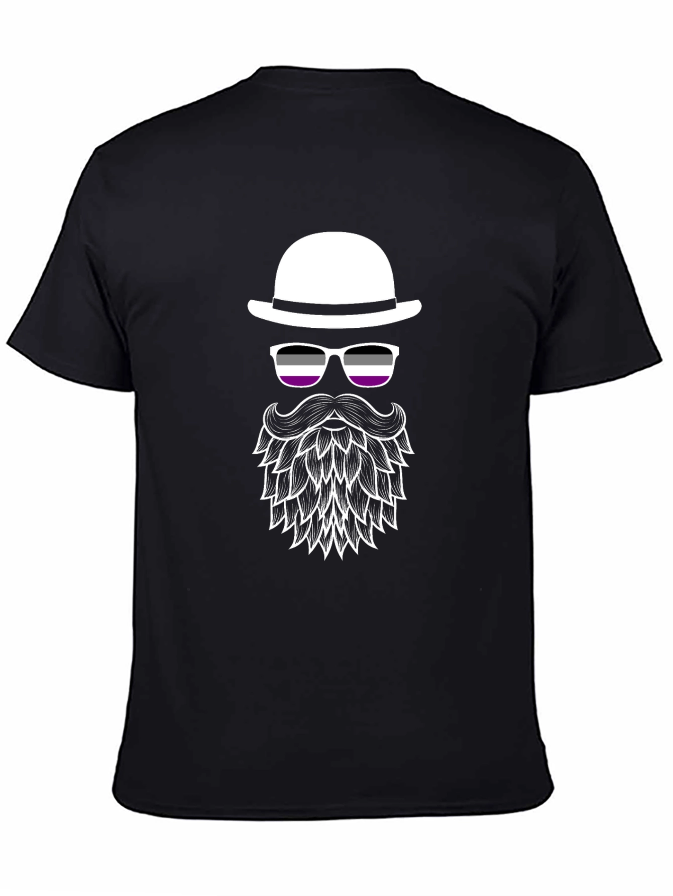 Asexual Pride Bowler Hat & Beard T-Shirt