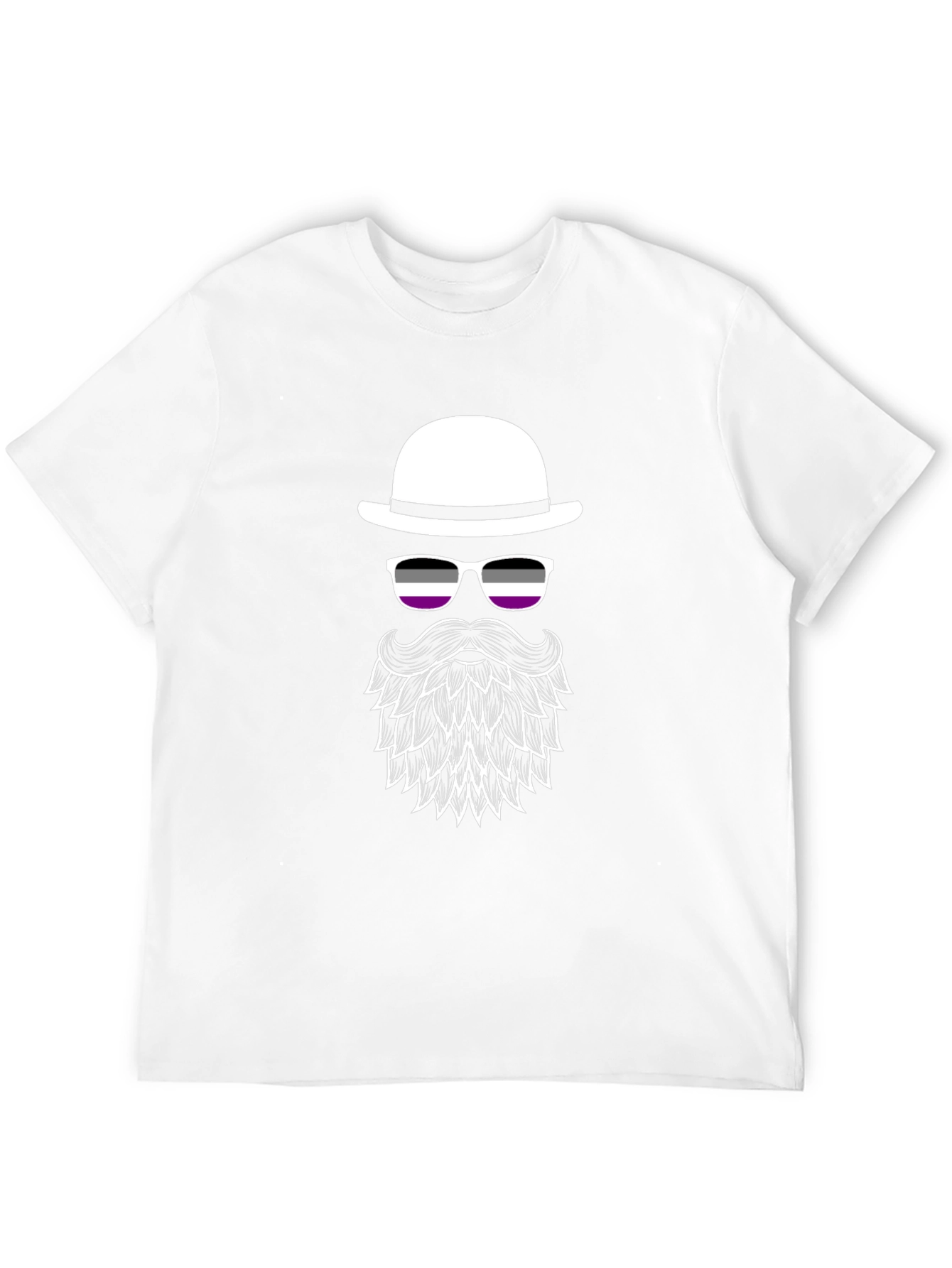 Asexual Pride Bowler Hat & Beard T-Shirt