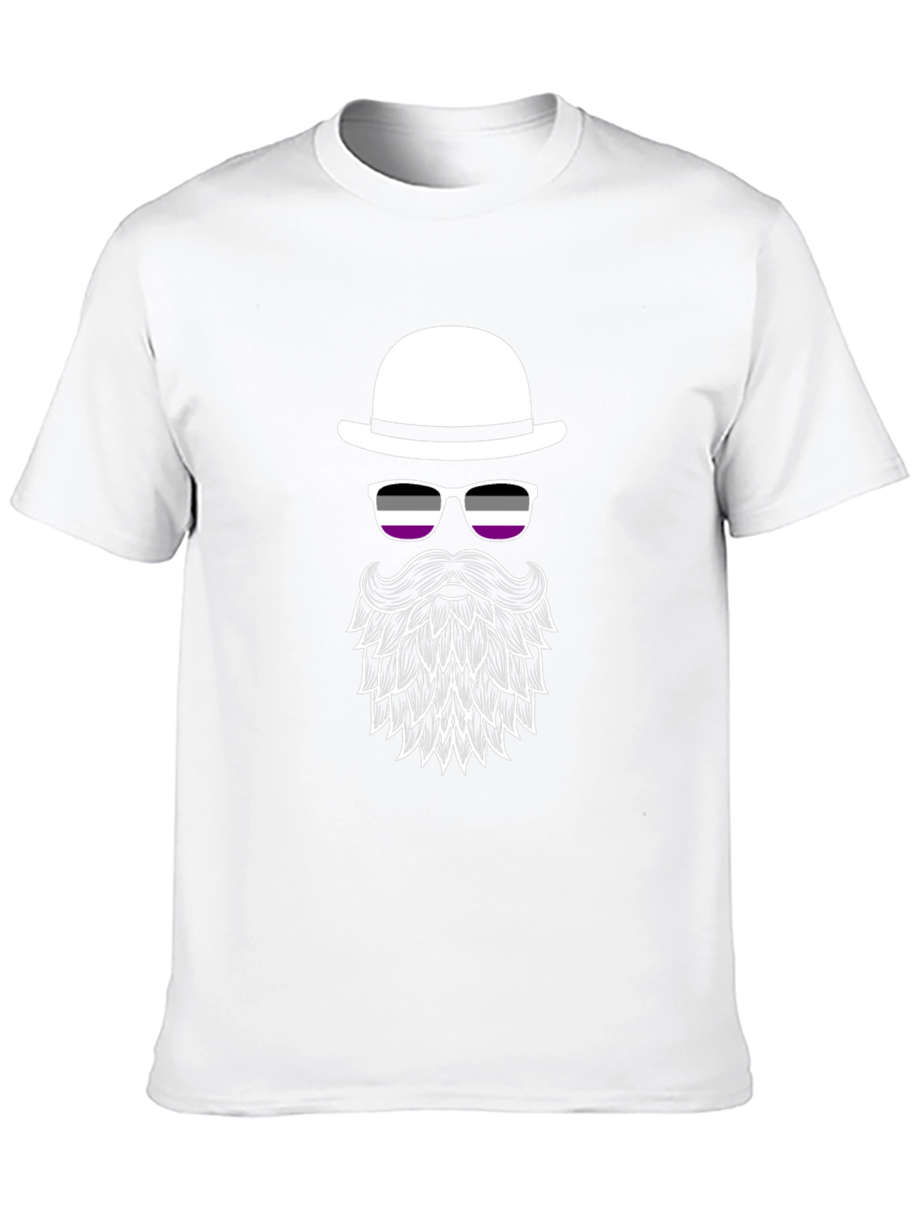 Asexual Pride Bowler Hat & Beard T-Shirt