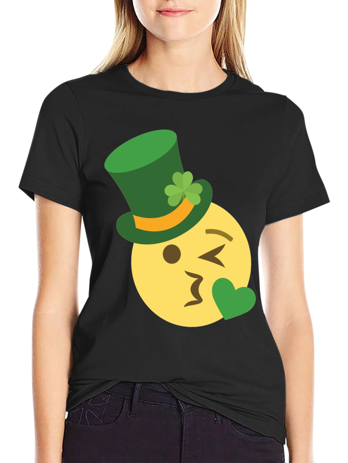 St. Patricks Day Emoji Kiss T-Shirt