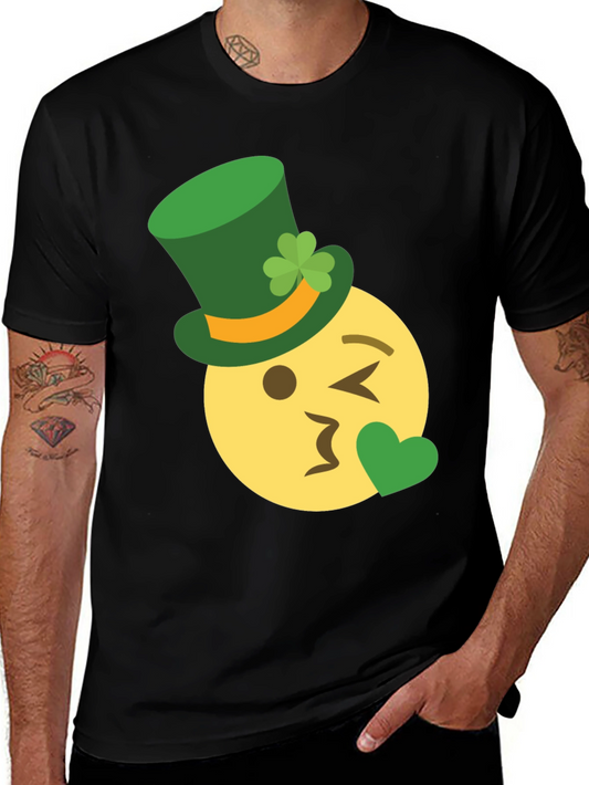 St. Patricks Day Emoji Kiss T-Shirt