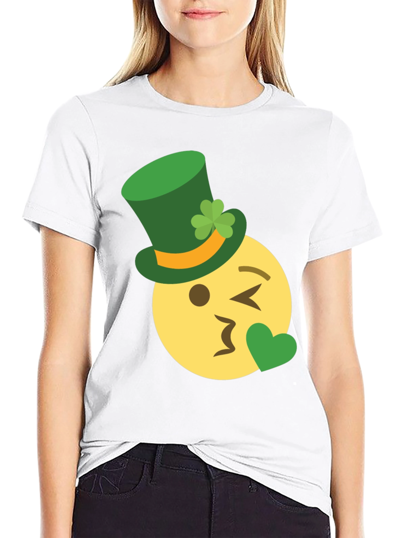 St. Patricks Day Emoji Kiss T-Shirt