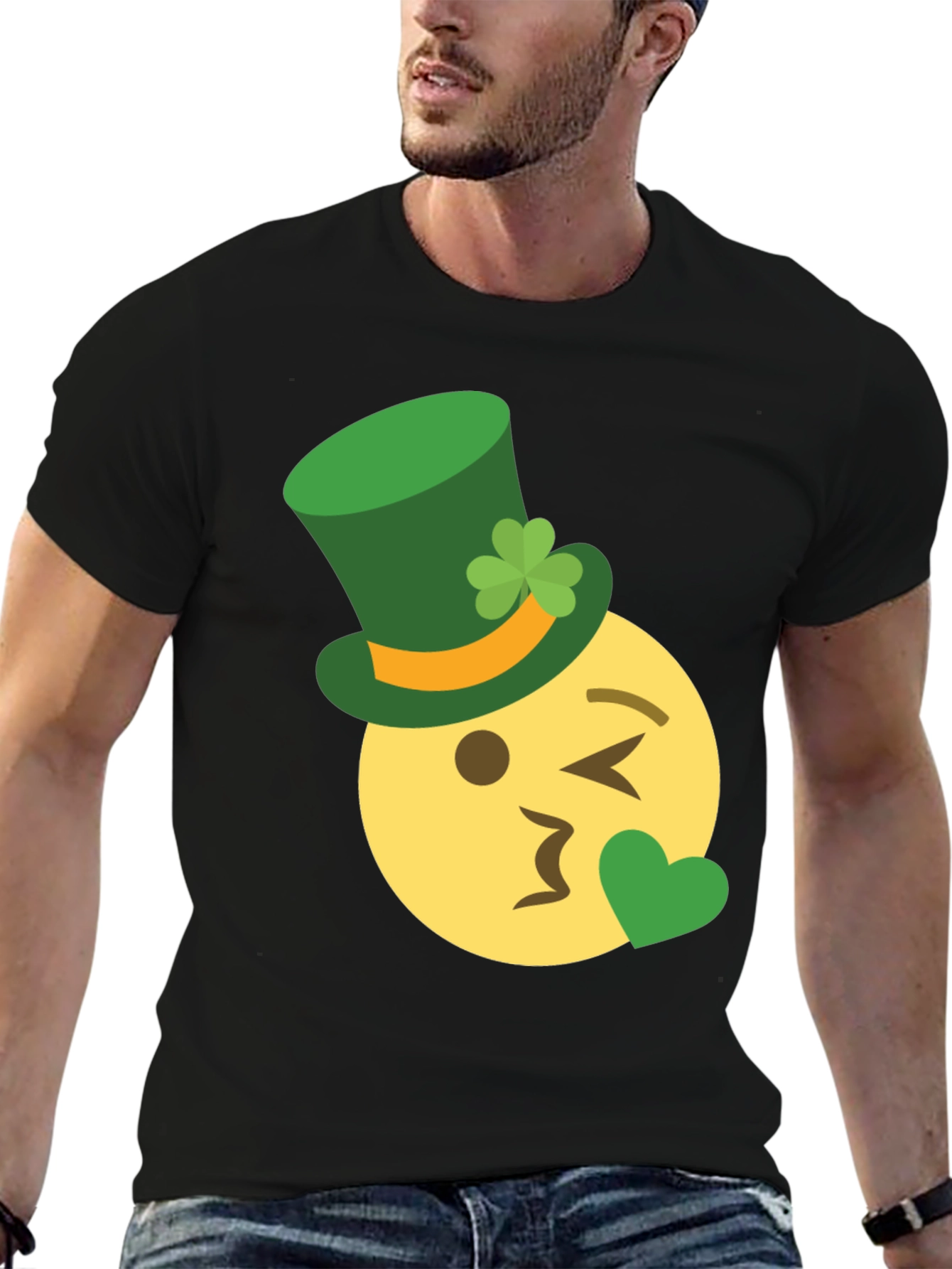 St. Patricks Day Emoji Kiss T-Shirt