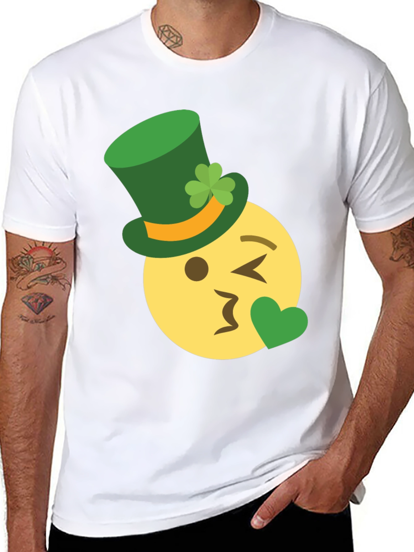 St. Patricks Day Emoji Kiss T-Shirt