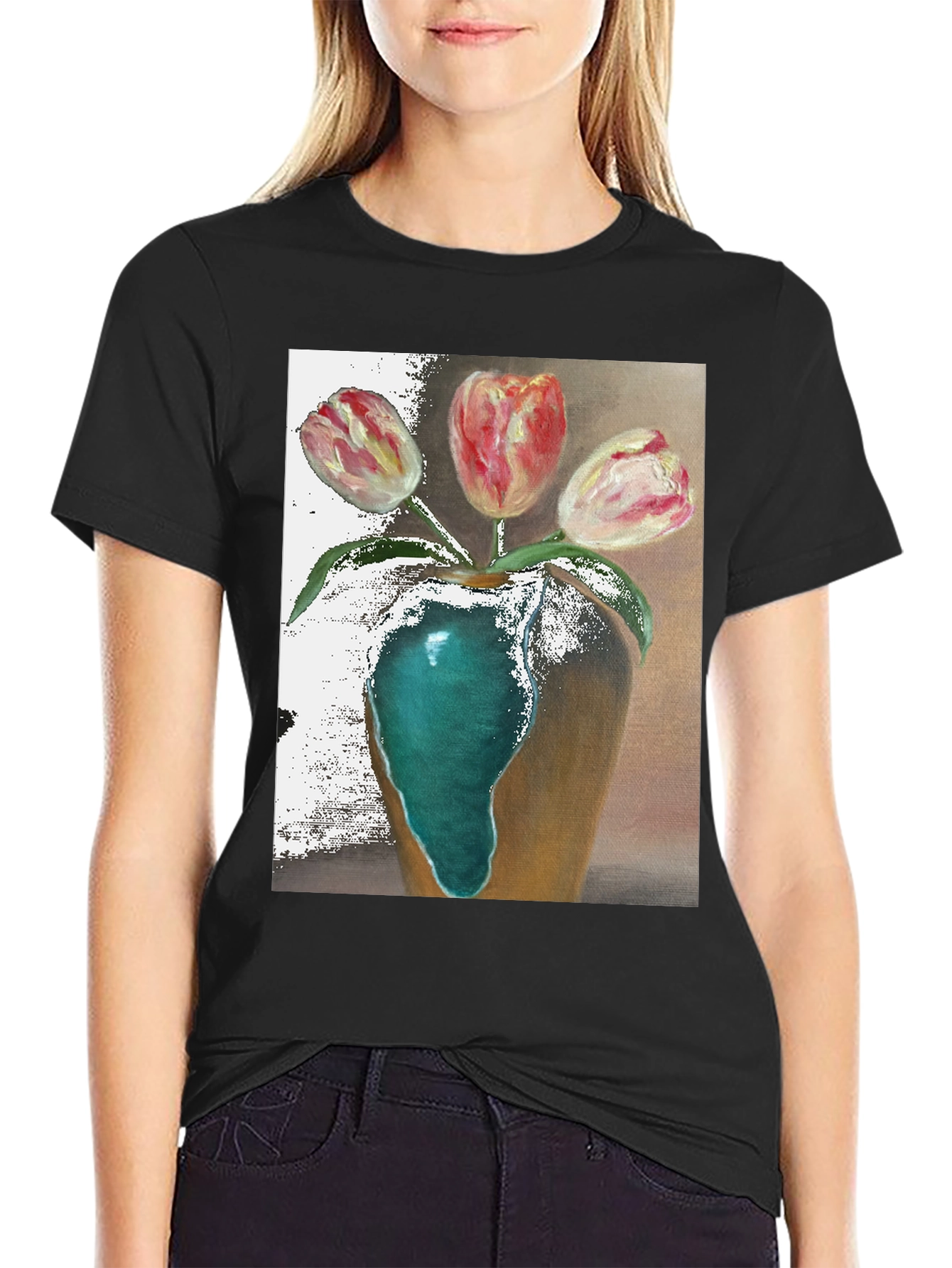 Tulip Vase Graphic Tee - Unique Floral Design