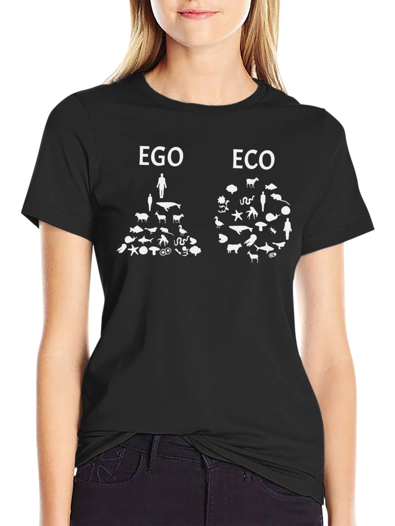 Ego vs. Eco Graphic T-Shirt - Black
