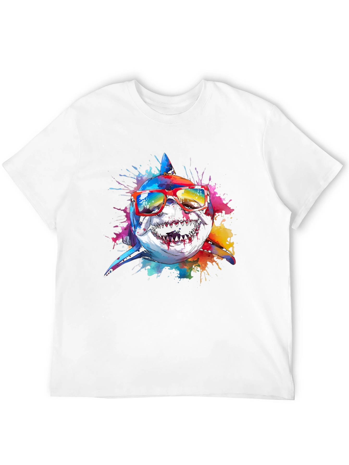 Cool Shark Graphic Tee - Black Cotton T-Shirt