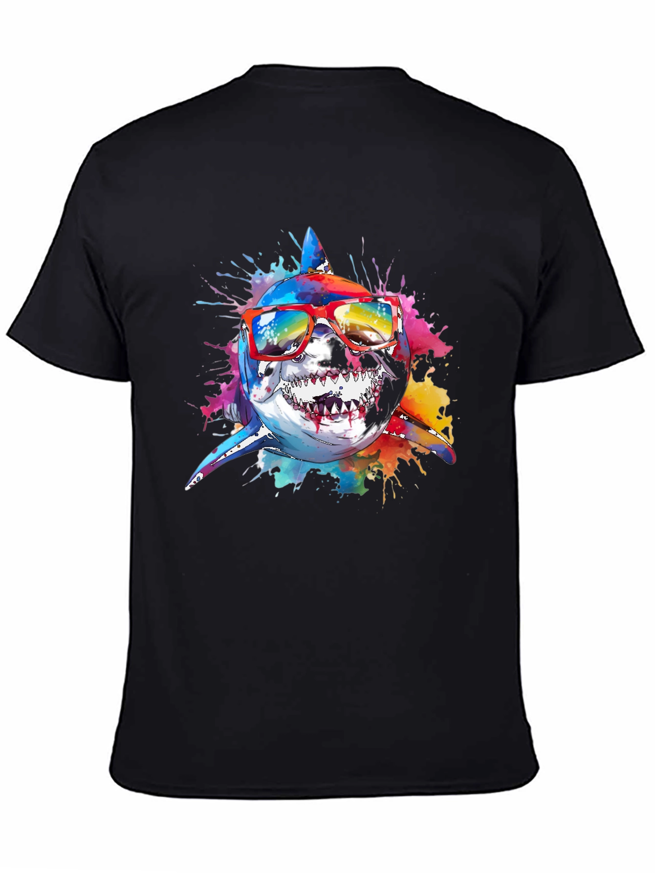Cool Shark Graphic Tee - Black Cotton T-Shirt