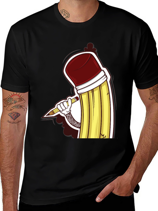 Pencil Art Graphic Tee - Unique Design